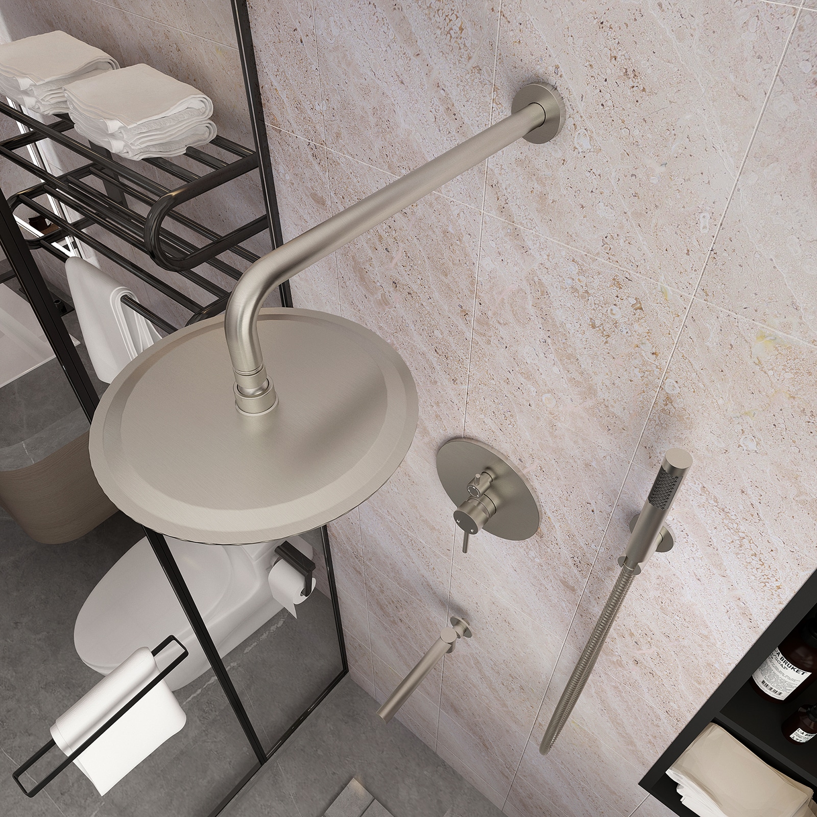 Mondawe WF6610GL-10RG Showerhead-Bar-Panels - View #4