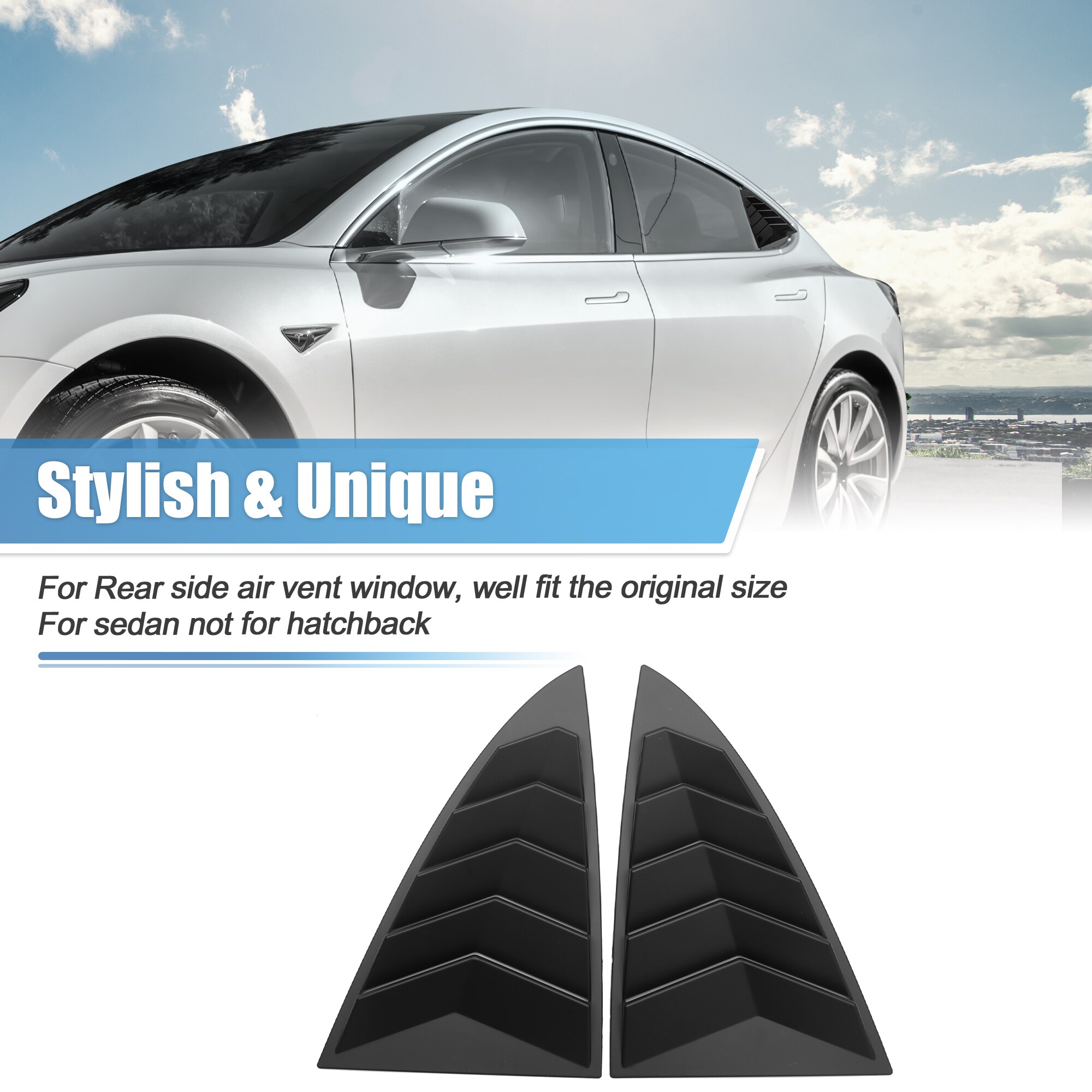 Unique Bargains 1pair for Tesla Model 3 2017-2022 Rear Side Window ...