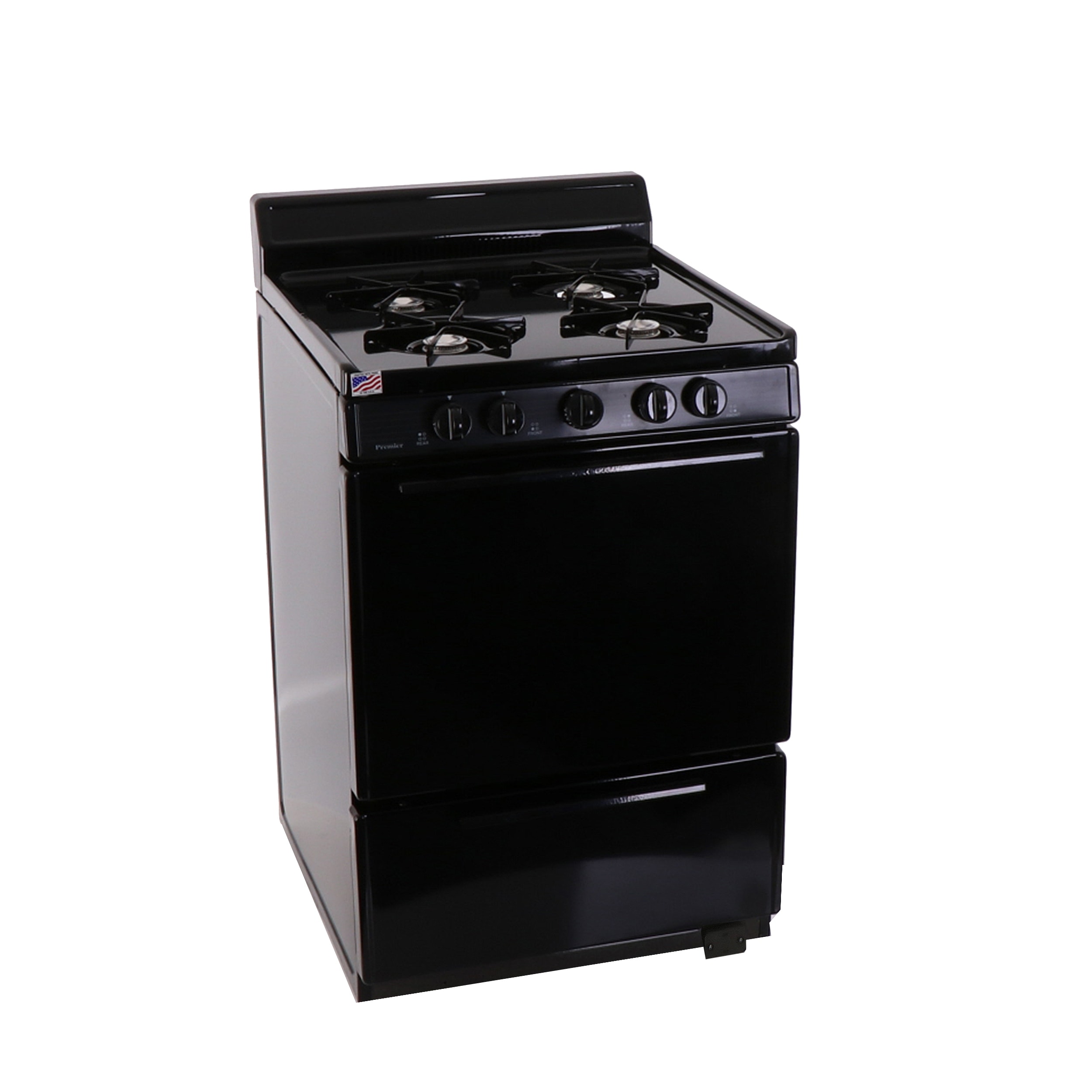 Premier 24-in 4 Burners 2.9-cu ft Freestanding Natural Gas Range (Black ...