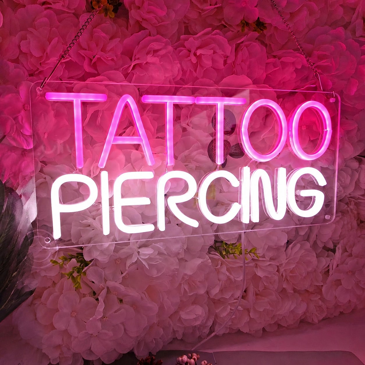 Mikiotto Tattoo Neon Sign Pink LED Wall Art Decor USB Powered Light for ...