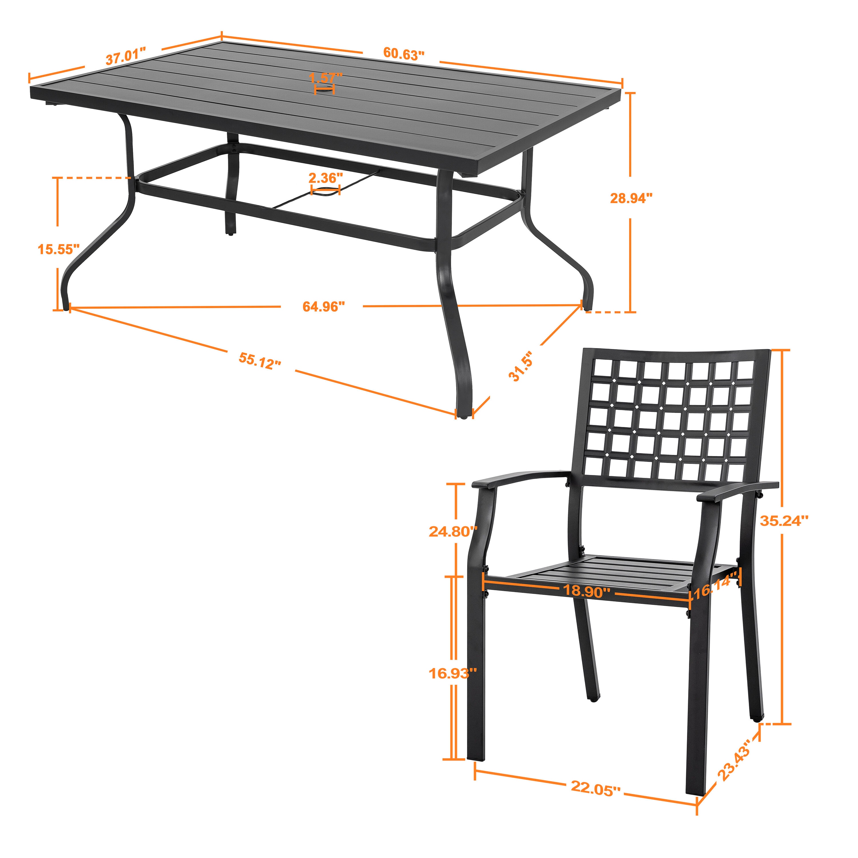 Nuu Garden SD1342-T3BK Patio-Dining-Sets - View #9