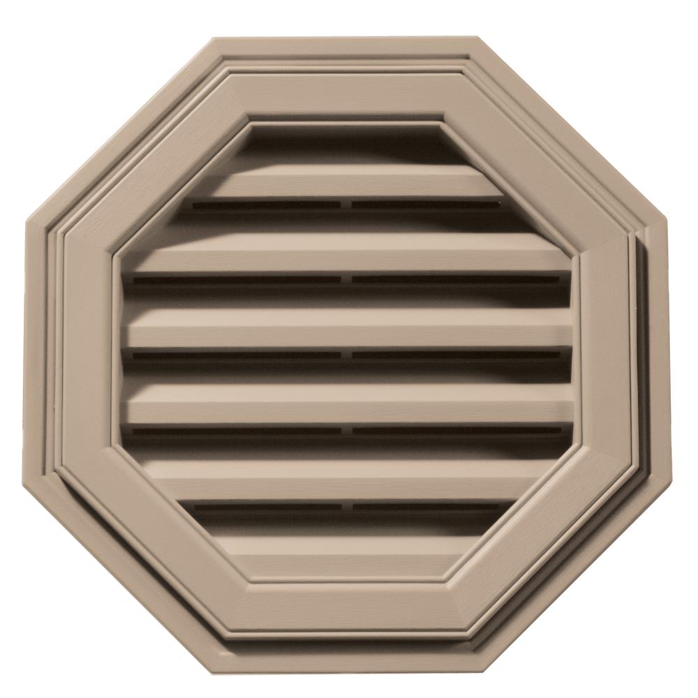 Builders Edge 120011818023 18-in x 18-in Wicker Octagon Vinyl Gable Louver Vent