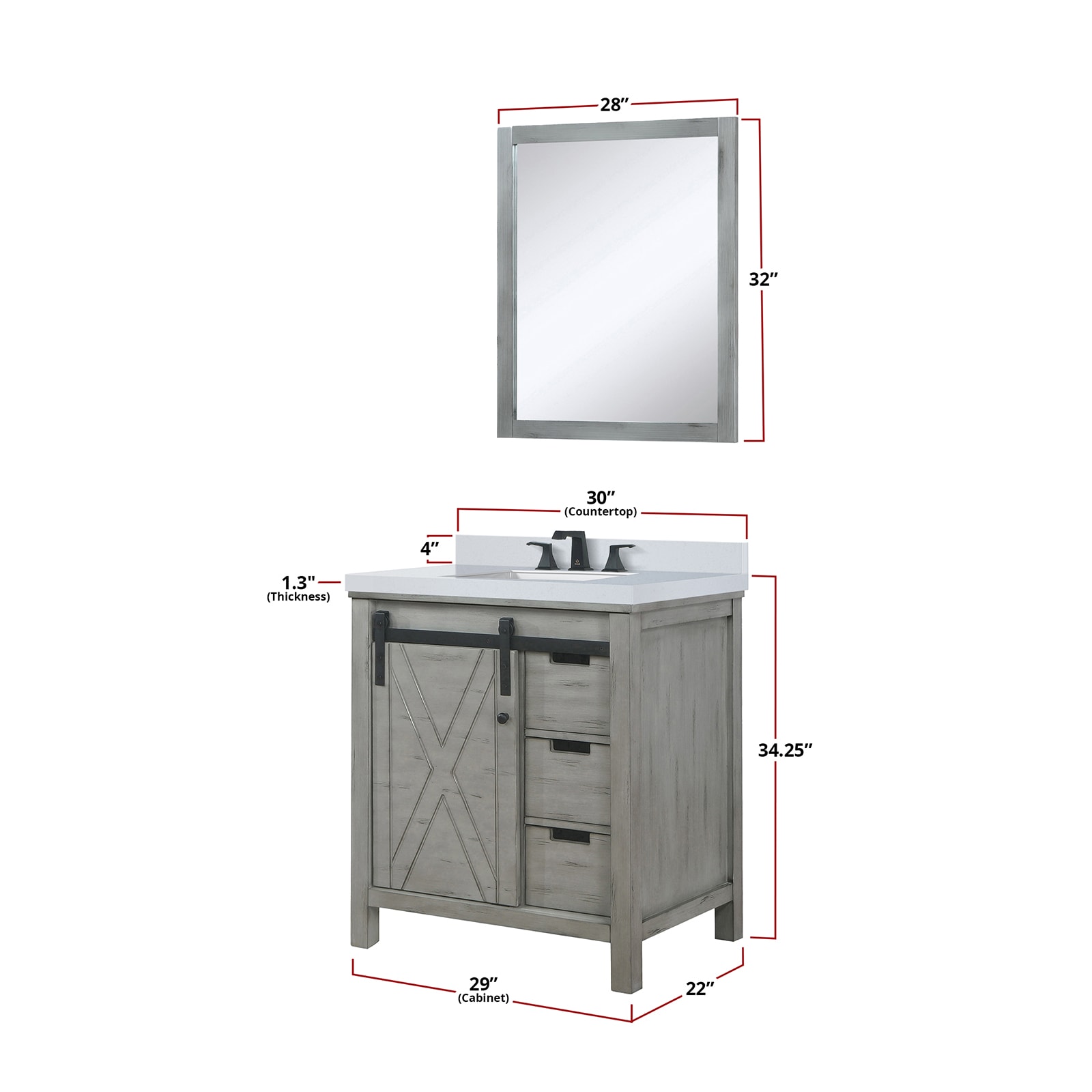 Lexora LVM30SH311 Bath-Vanity-Combo - View #5