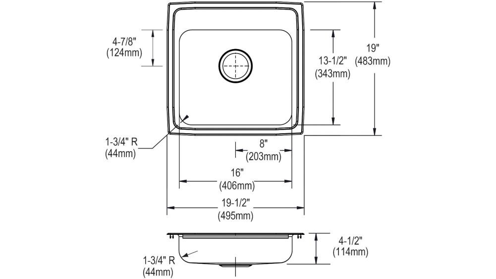 Elkay Lustertone Drop-In 19.5-in x 19-in Lustertone Stainless Steel ...