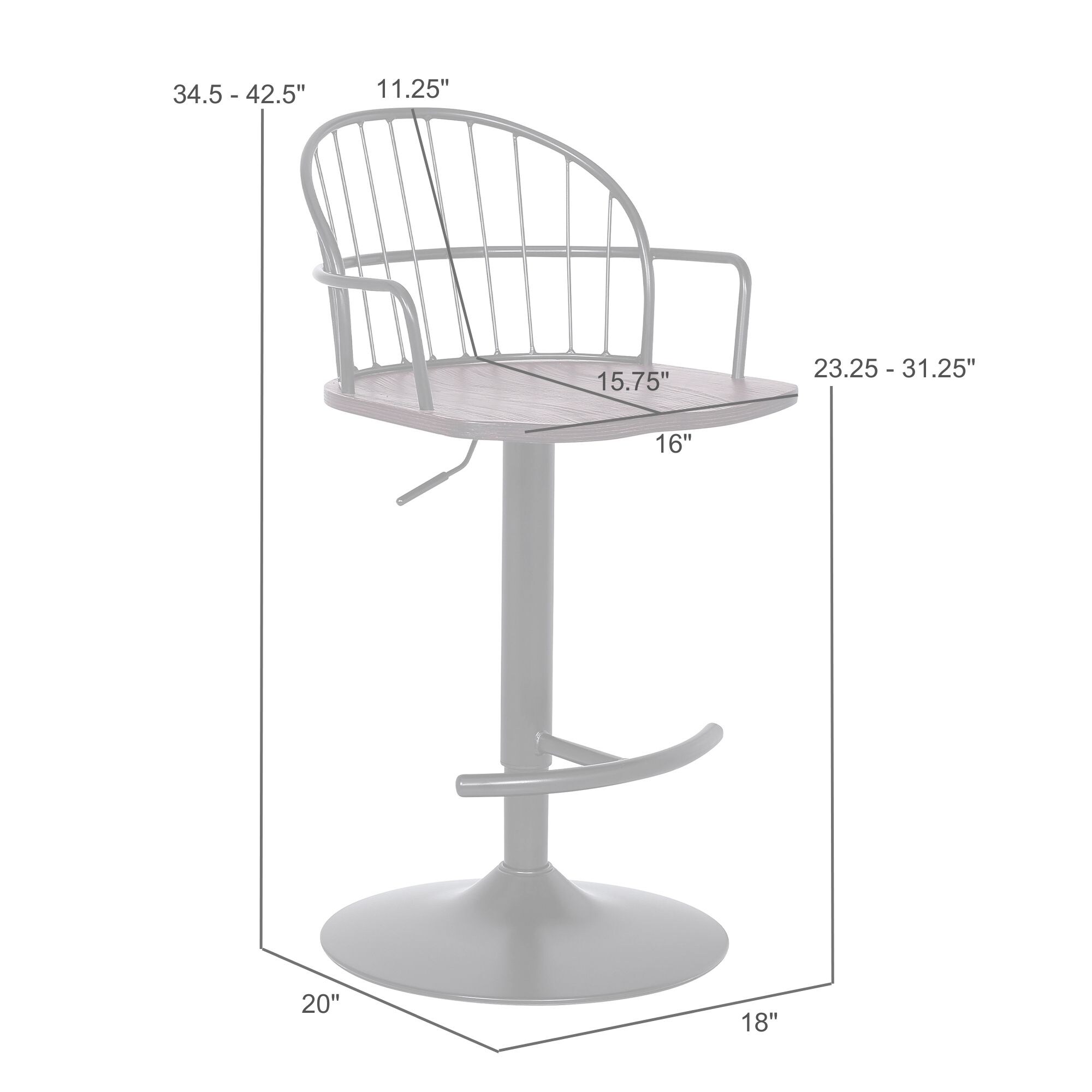 Armen Living LCEWBABLWA stools - View #7