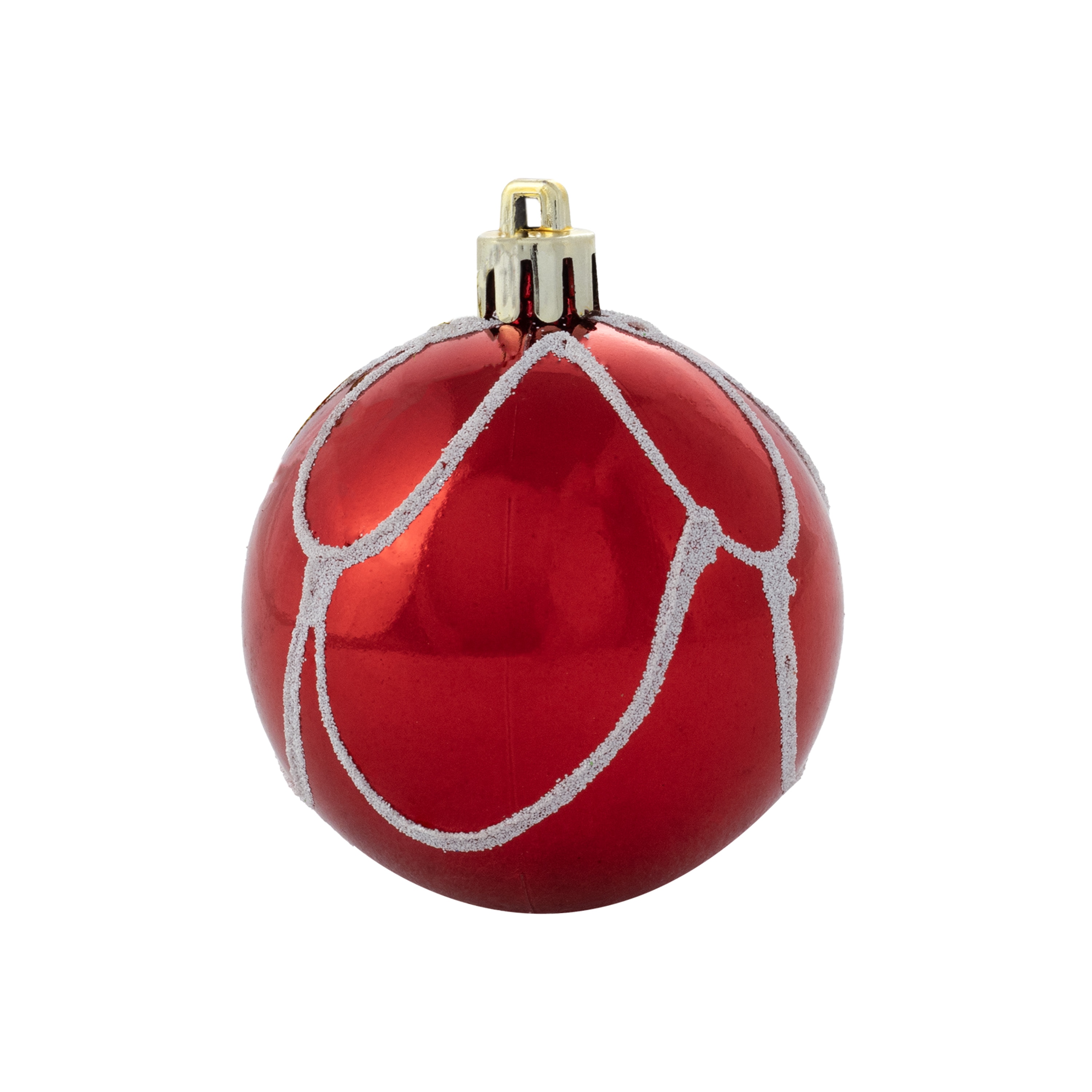Red Shatterproof Plastic Christmas Ornament Set, 100 Pieces