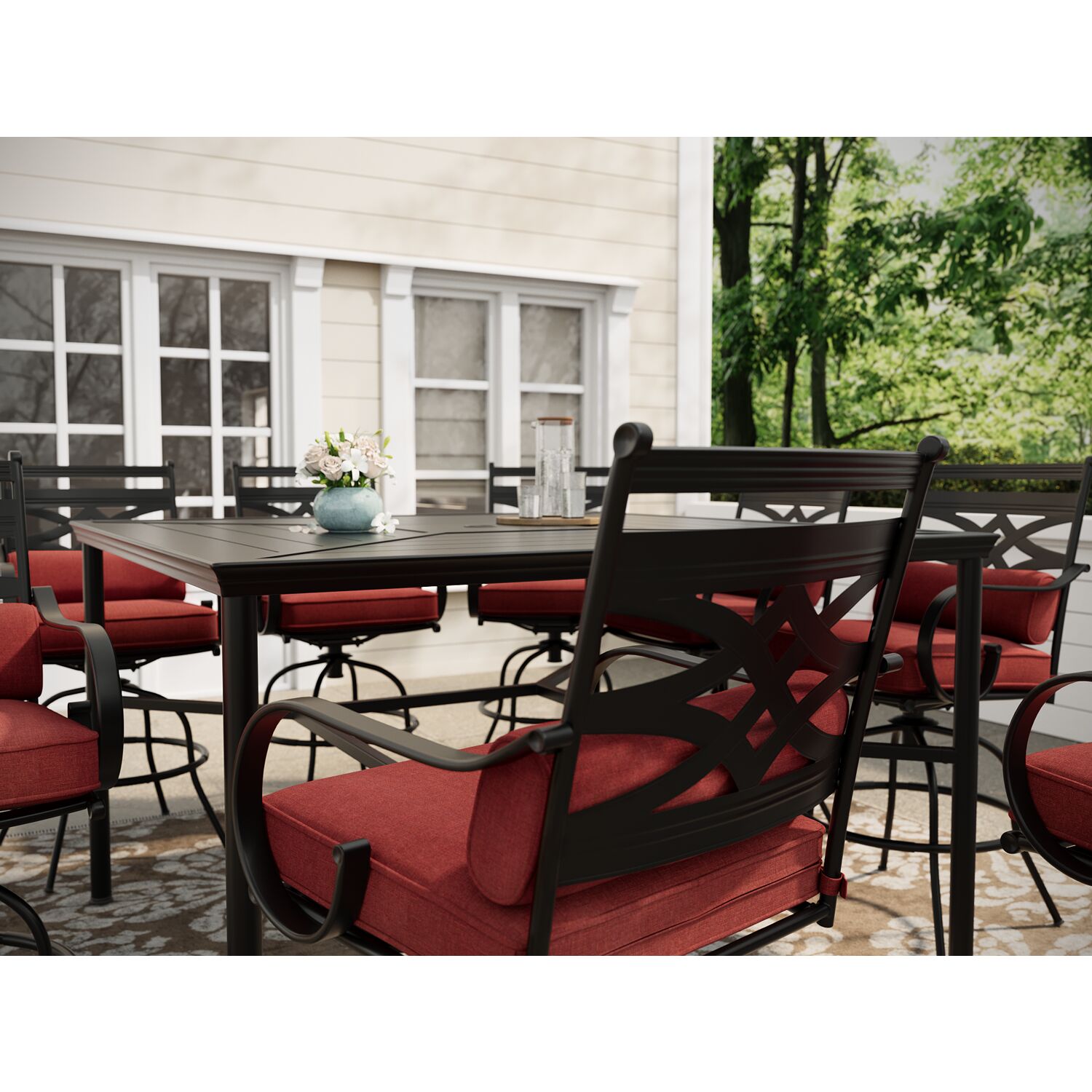 Hanover MCLRDN9PCBRSW8-CHL Patio-Dining-Sets - View #11