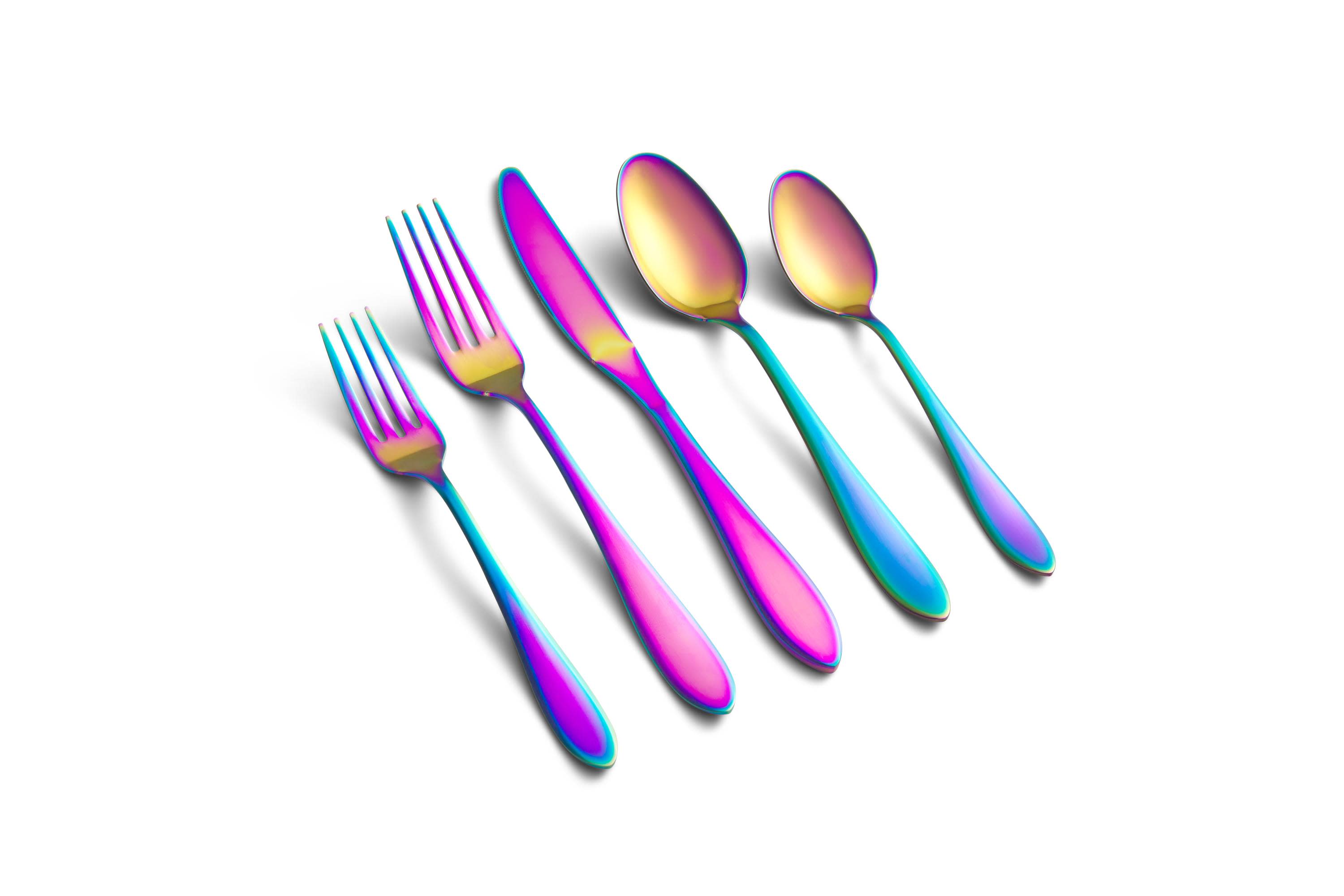 Cambridge Delia Rainbow Mirror 20-Pieces Polished Modern Flatware ...