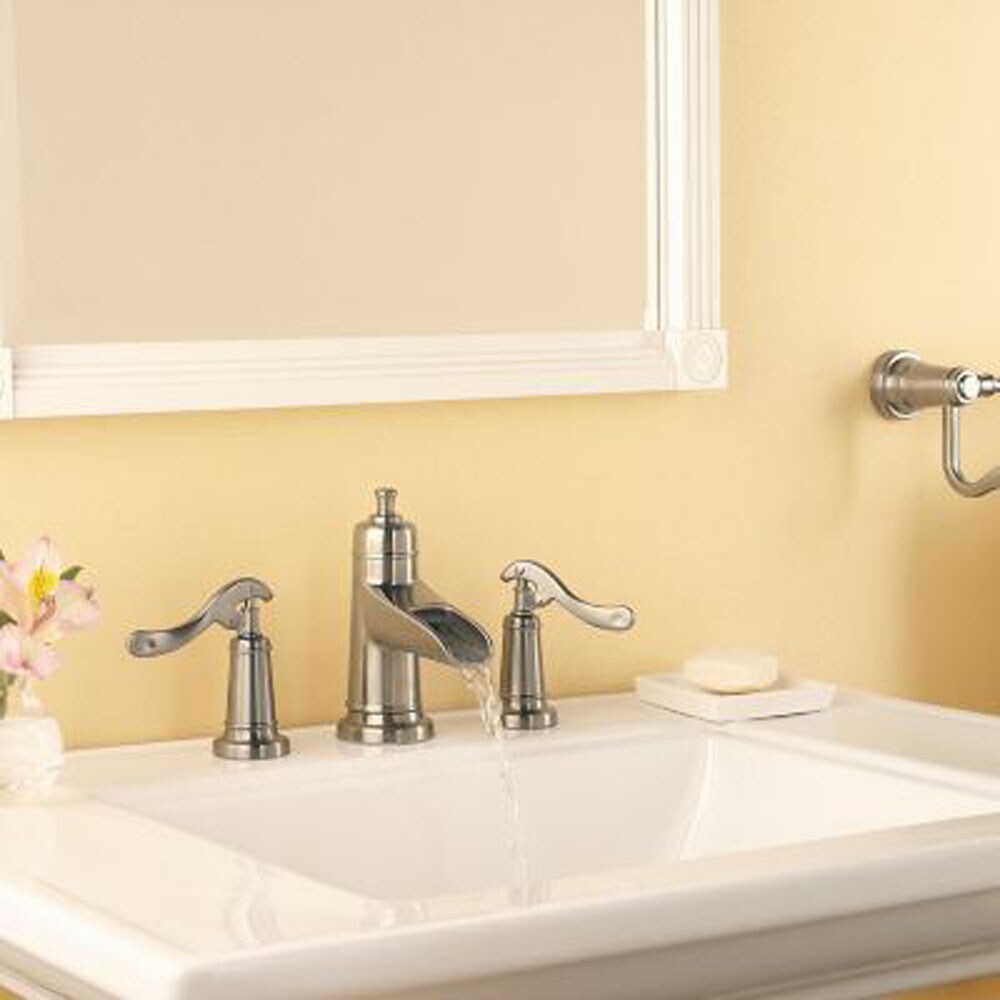 Pfister Ashfield Brushed Nickel 2 Handle Widespread Watersense Mid Arc Bathroom Sink Faucet With 2101