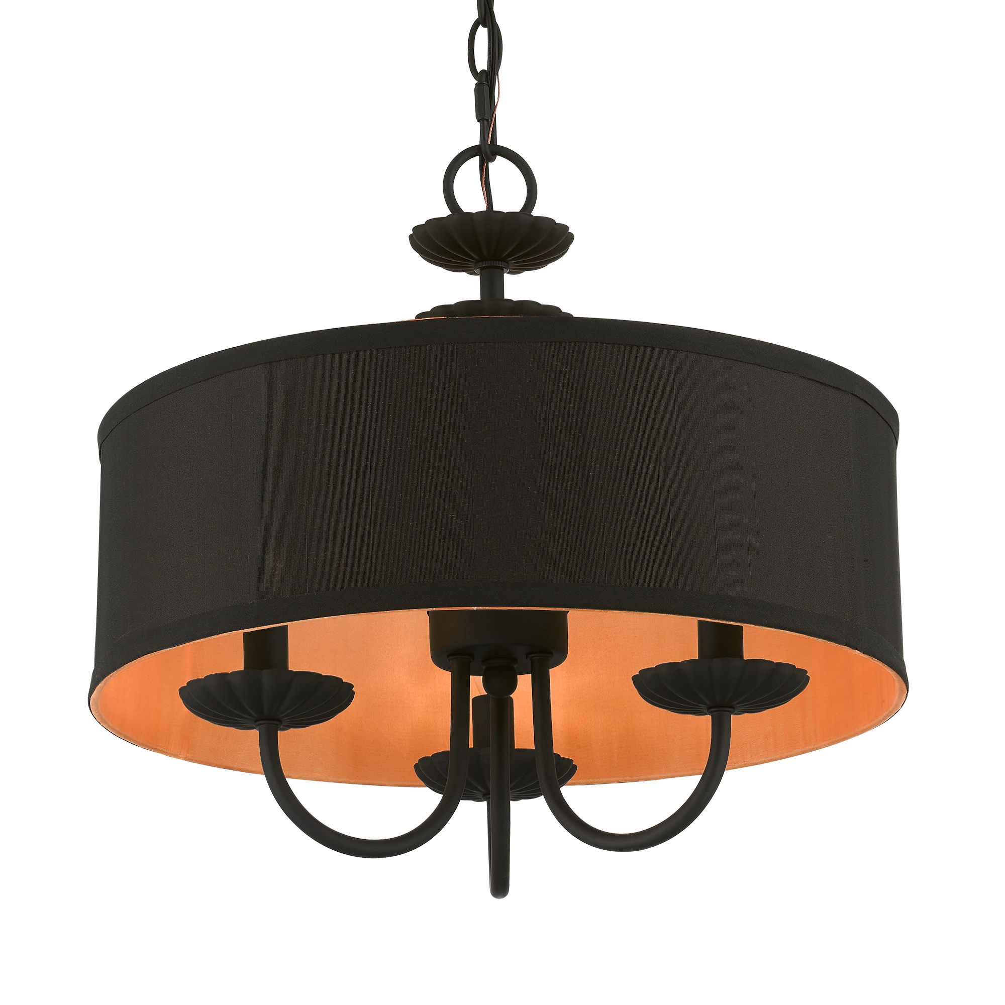 Winchester Mini 3-Light Black Drum Pendant Chandelier