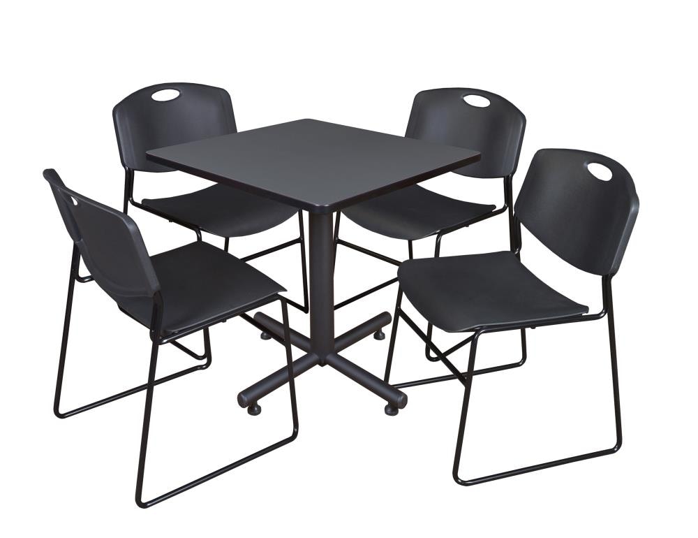 Regency TKB3030GY44BK Breakroom Gray 4-Person Training Table (30-in W x 29-in H)