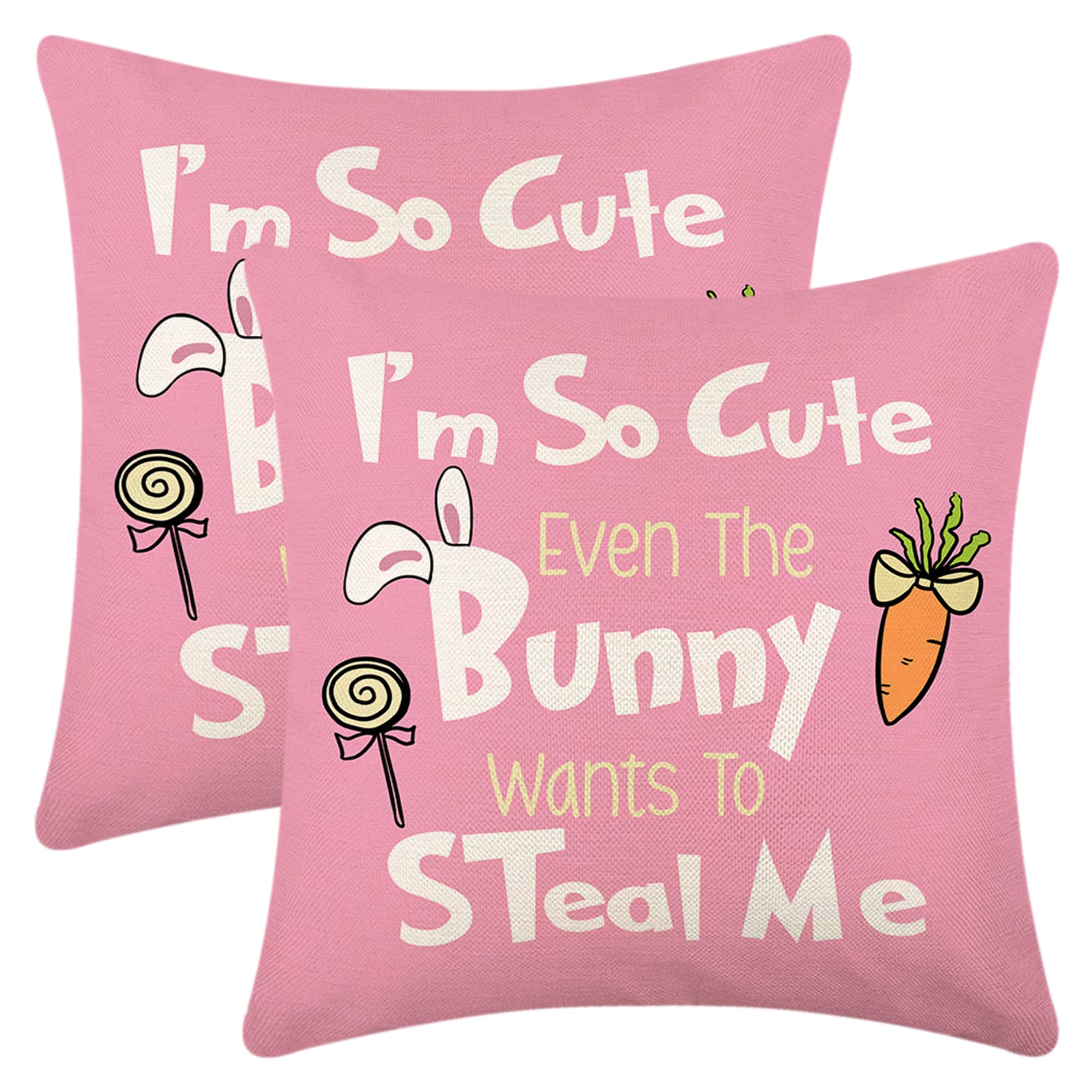 Unique Bargains Happy Easter Rabbit Throw Pillow Covers Set of 2 Farmhouse Floral Cushion Case Decoration for Sofa Couch 18 x 18 Inch Flower-3