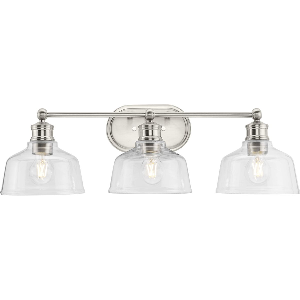 Progress Lighting P300397-009 Singleton 26.5-in 3 -Light Brushed Nickel Farmhouse Vanity light