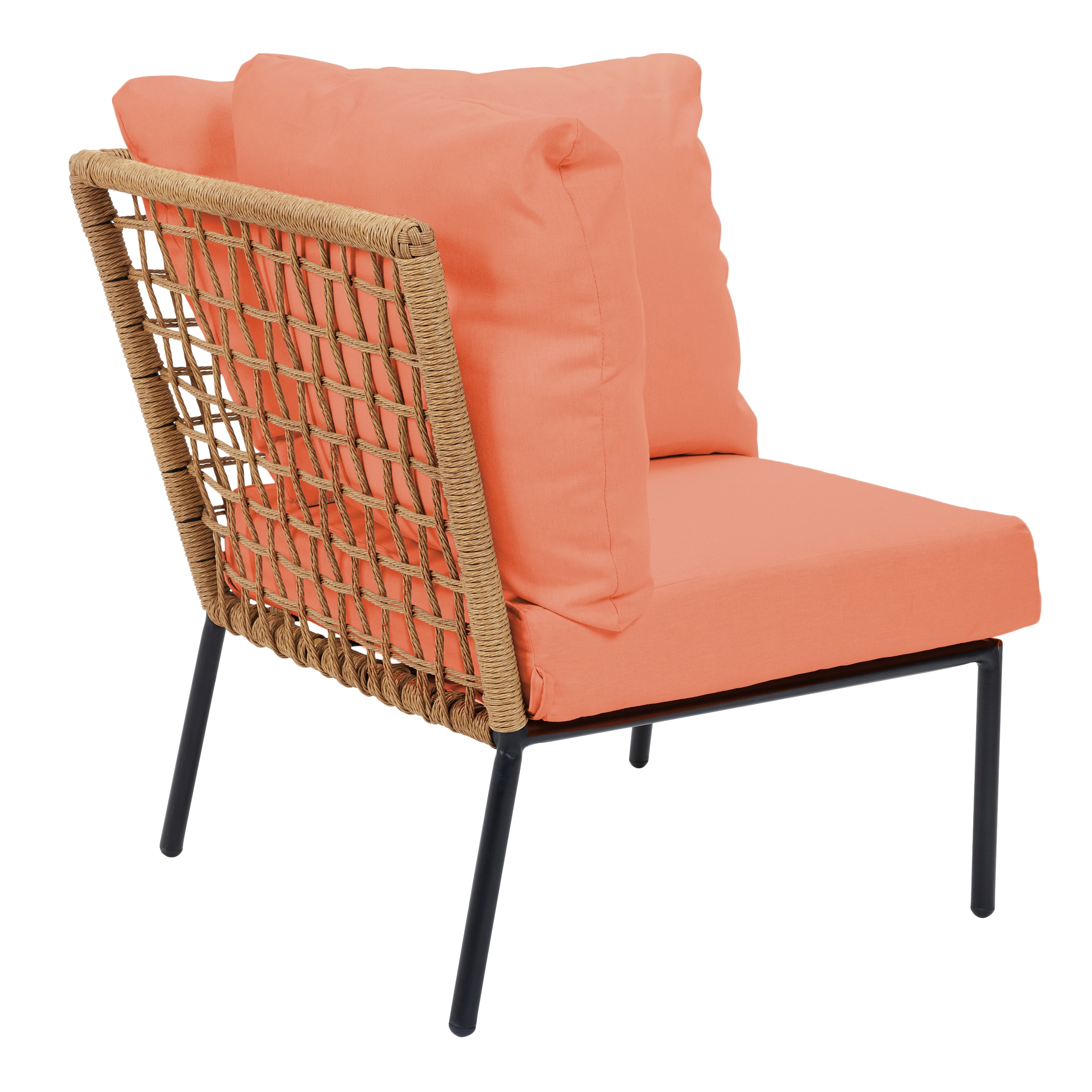 Origin 21 Clairmont 4-Piece Wicker Patio Conversation Set with Orange  Cushions in the Patio Conversation Sets department at