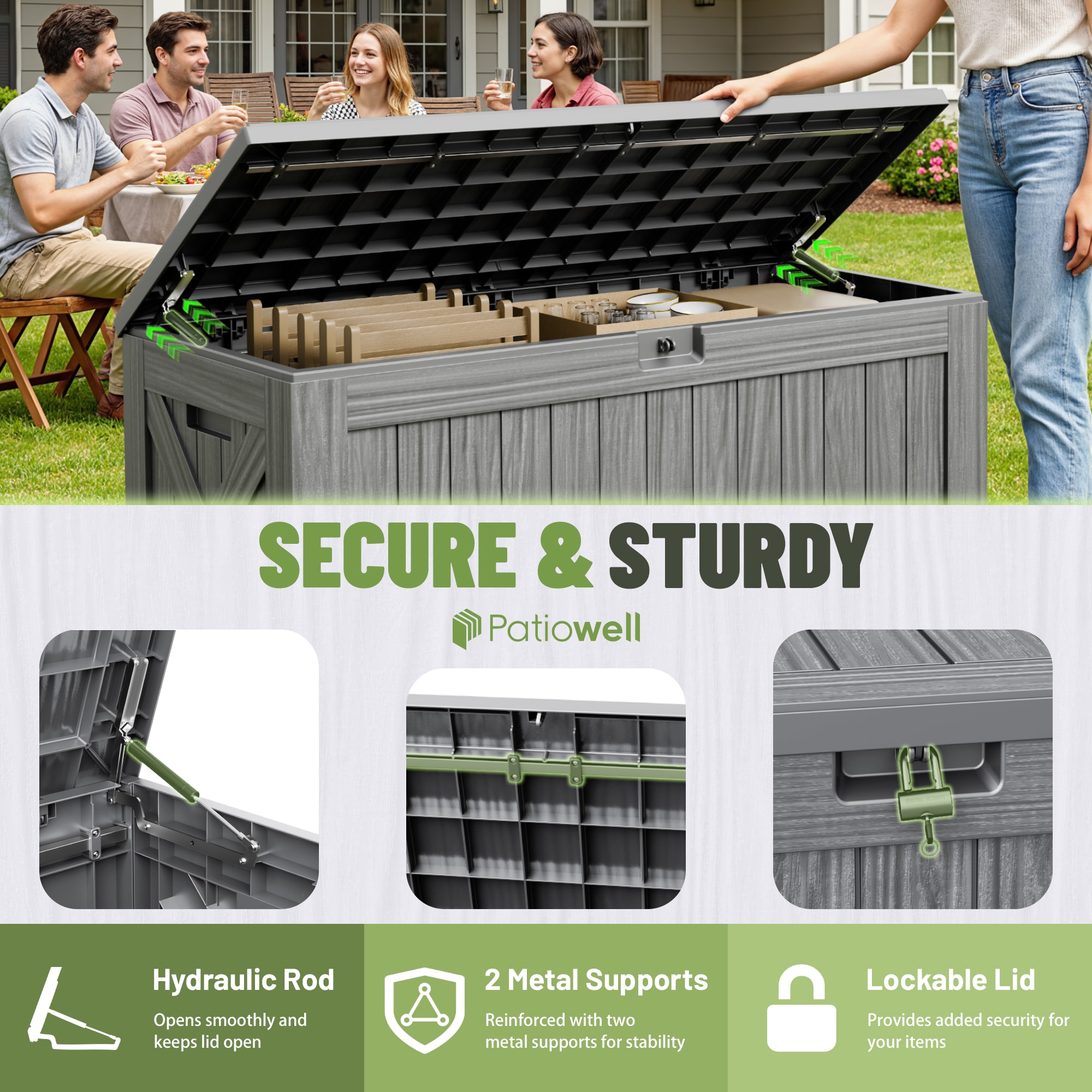 Patiowell WES-PSB24-0432A-DGY Deck-Boxes - View #3