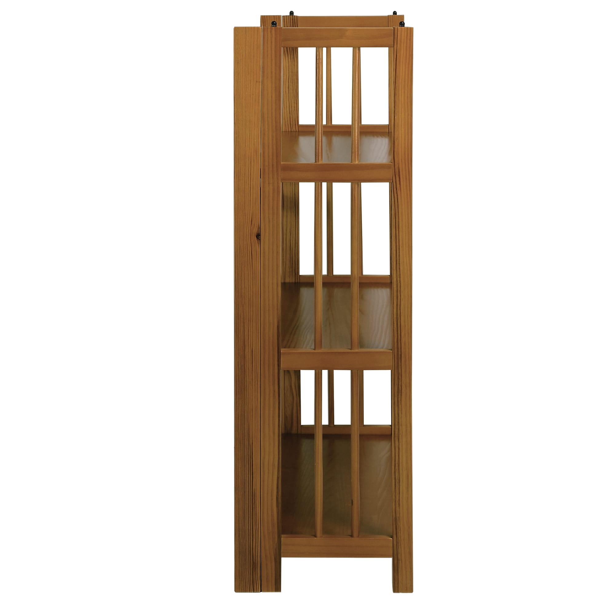 Mission Chestnut Medium Stained 3-Shelf Stackable Wood Bookcase