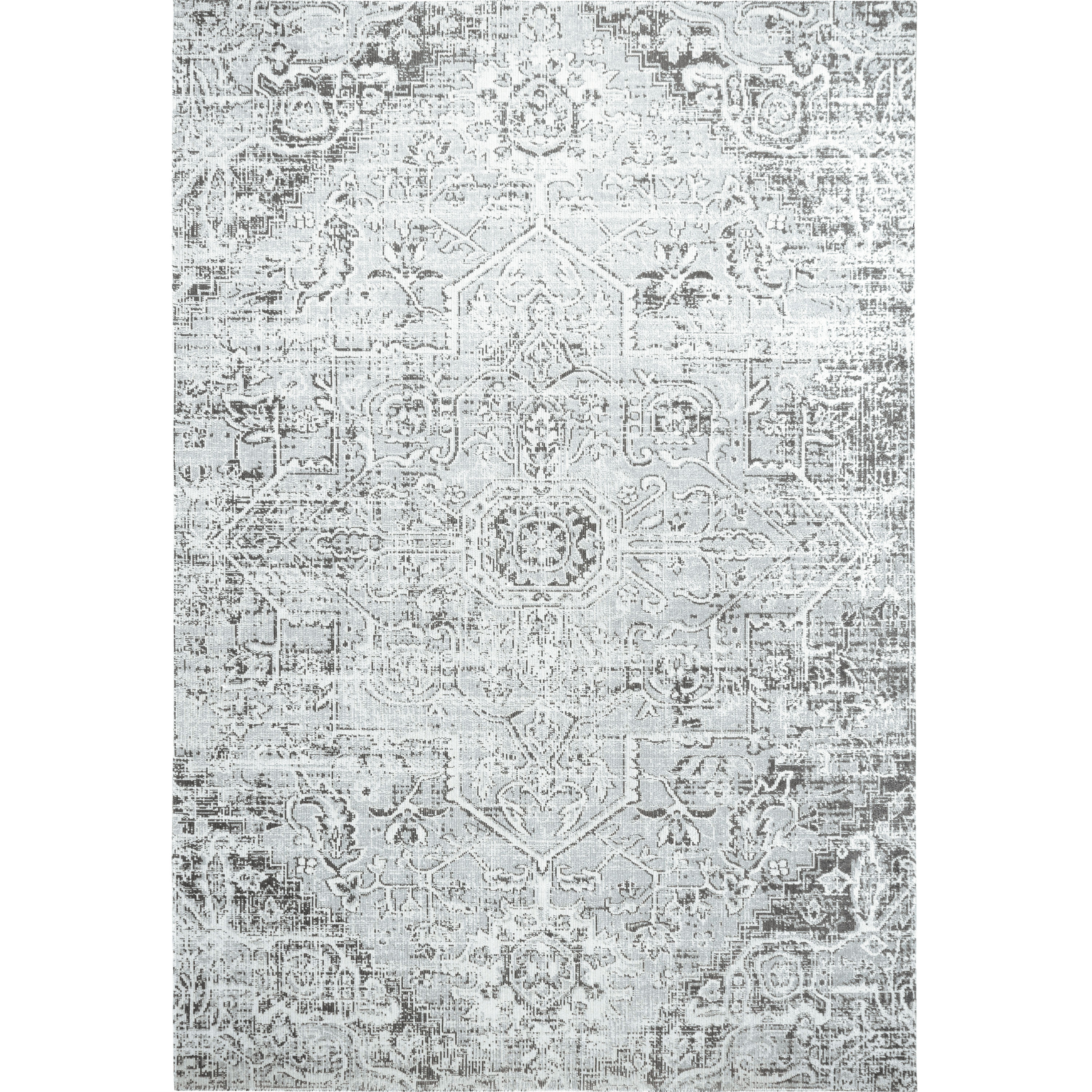 Nicole Miller 2-2491-451 Patio Sofia Fleur 5 x 8 (ft) Loomed Polypropylene Light Gray Rectangular Indoor/Outdoor French Country Area rug