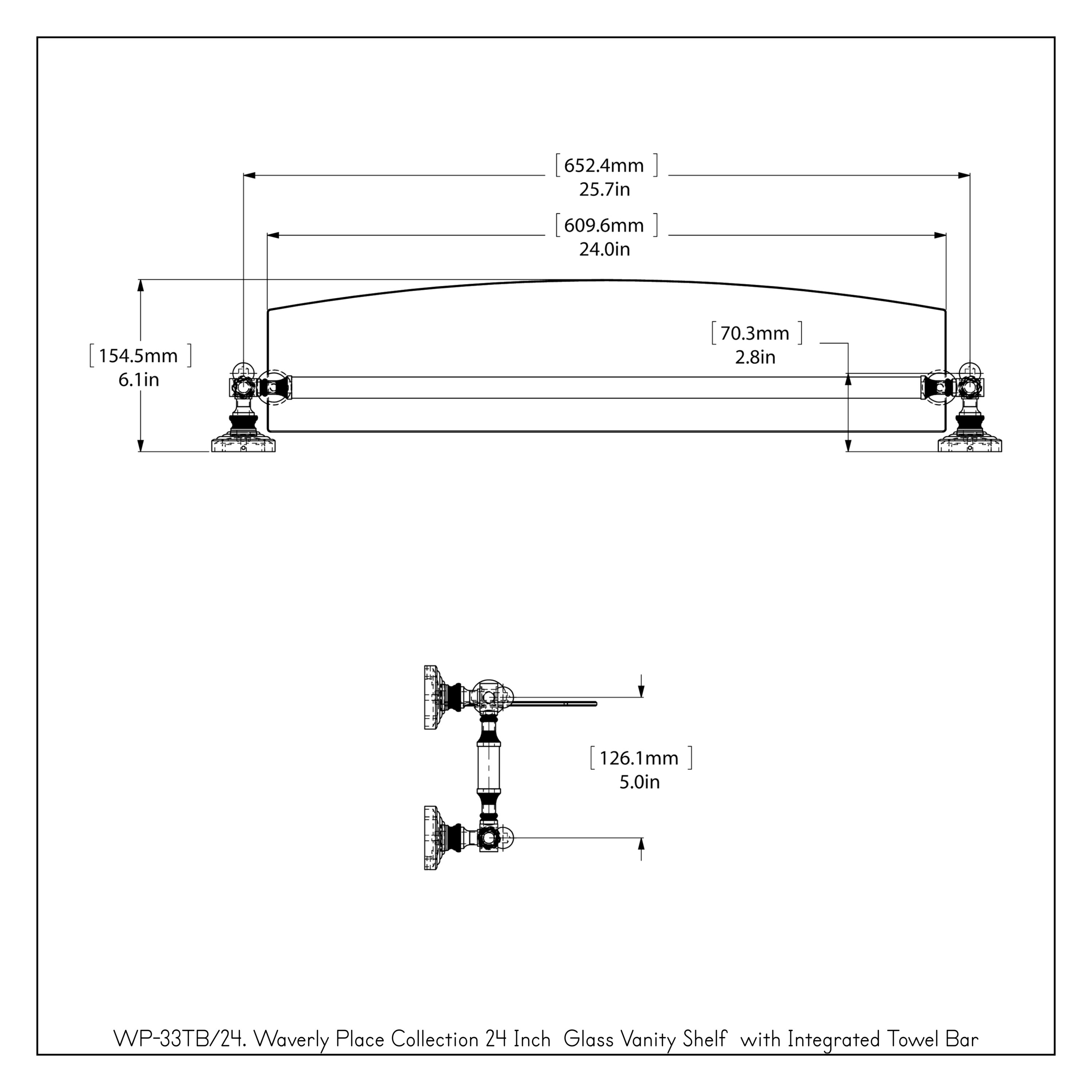 Allied Brass WP-33TB/24-WHM Bathroom-Shelves - View #3