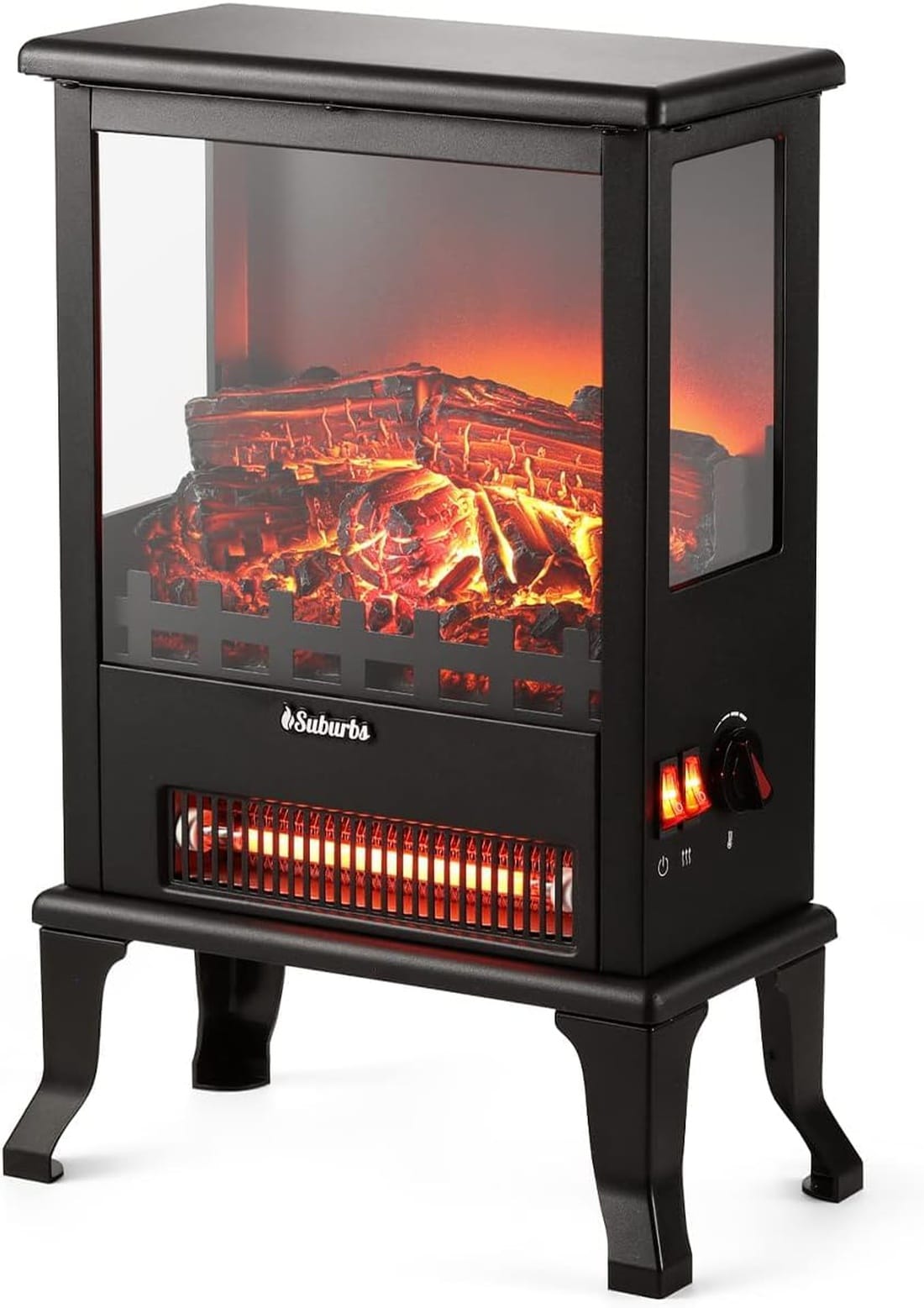 Assile 17-in Black Wall-Mounted Electric Fireplace with Flame Effect and 1500W Heat #XH26091429