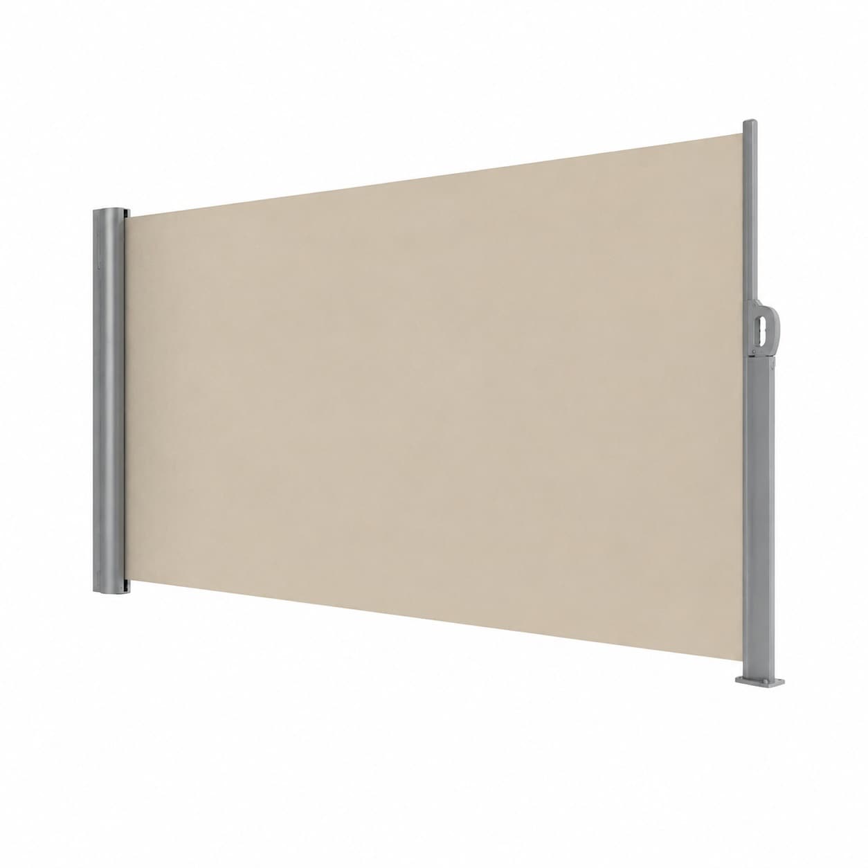 Aoibox  138 in x 71 in Retractable Aluminum Side Awning Privacy Divider Screen for Patio Balcony and Backyard Beige