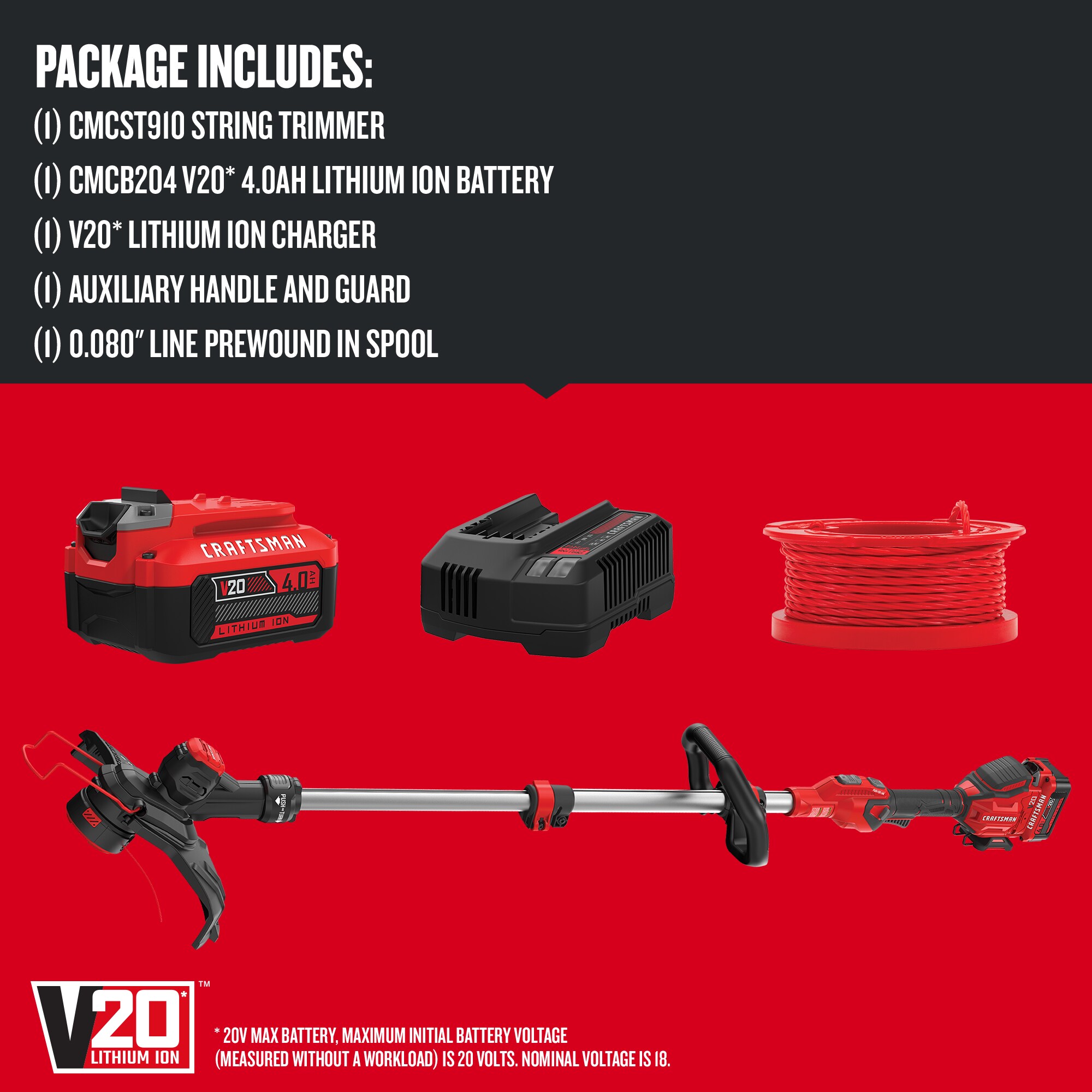 CRAFTSMAN CMCST910M1 Cordless-String-Trimmers - View #3