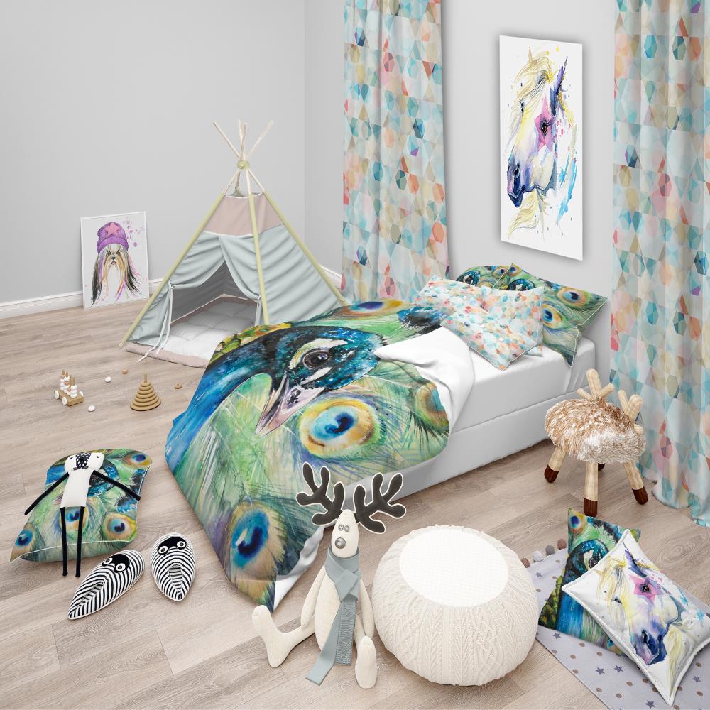 Designart BED13292-T 3 -Piece Blue Twin Duvet cover Set