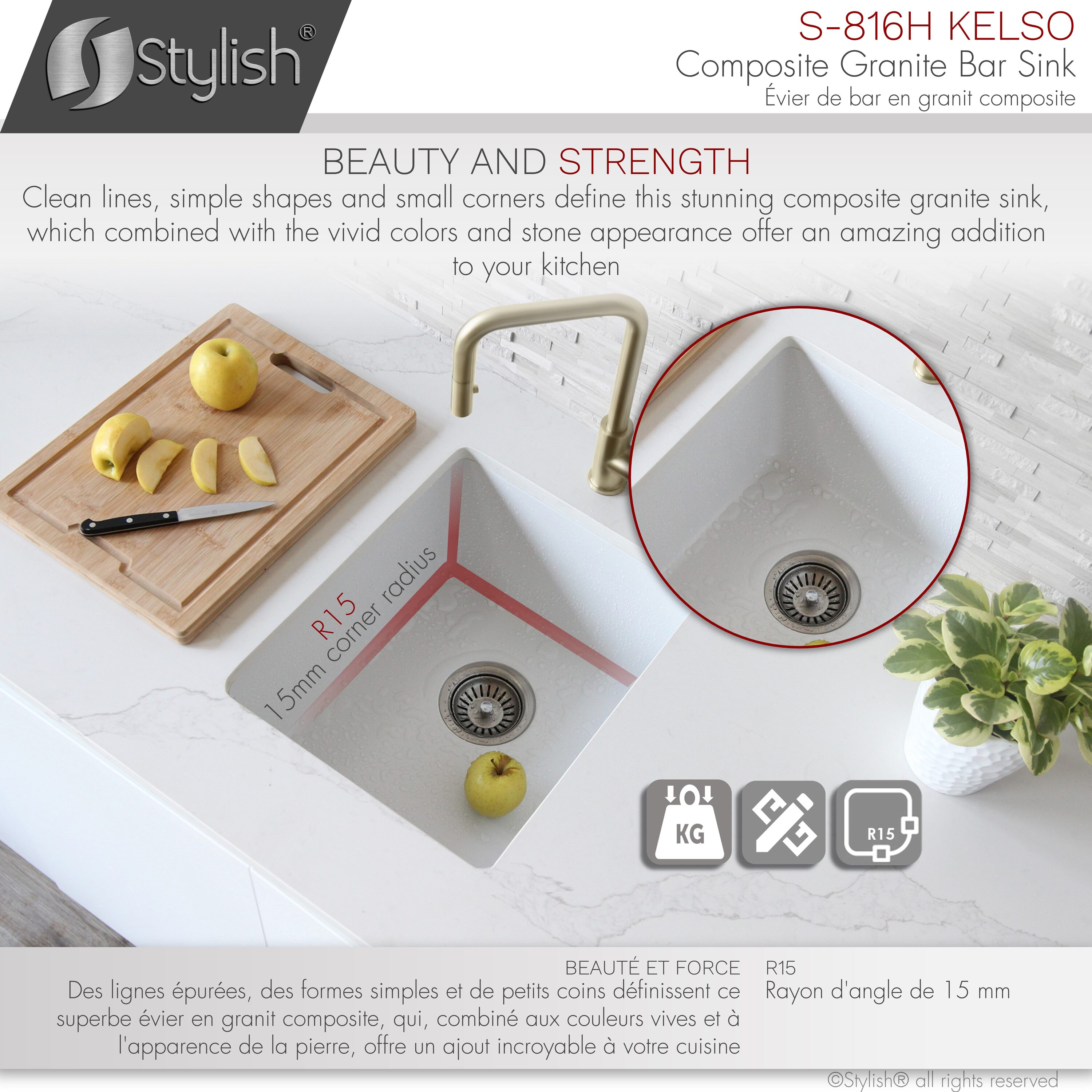 Stylish S-816H1 Kitchen-Sinks - View #4