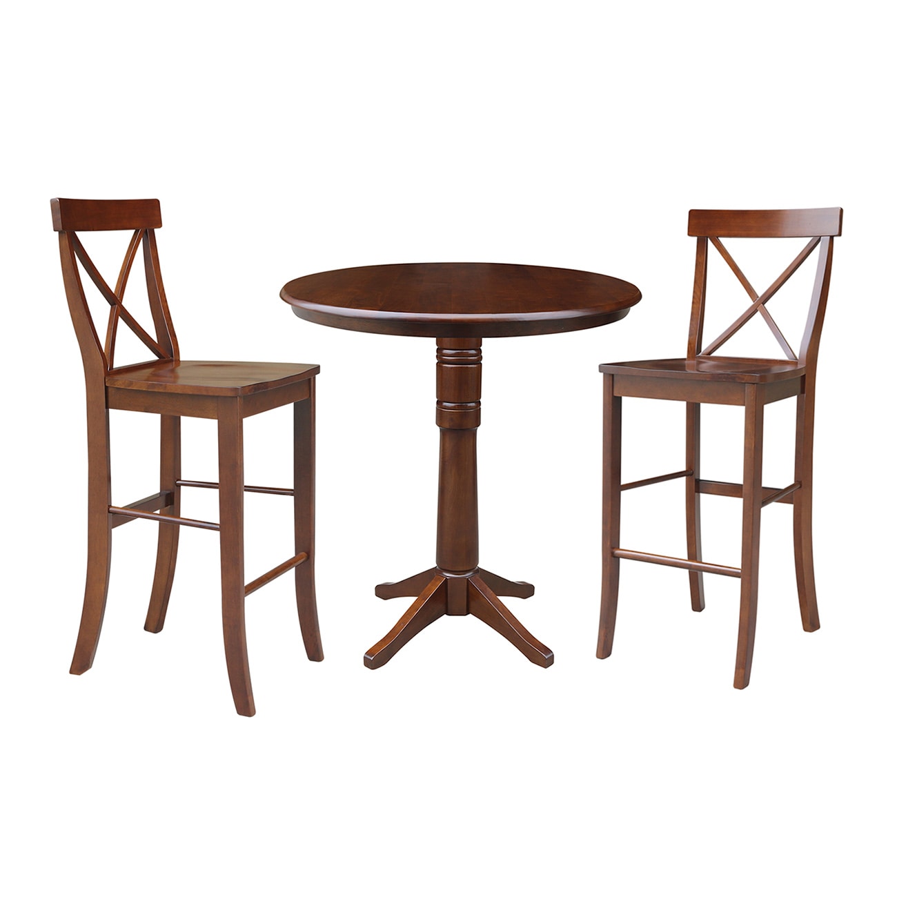 International Concepts K581-36RT-27-S6133-2 Espresso Casual Dining Room Set with Round Table (Seats 2)