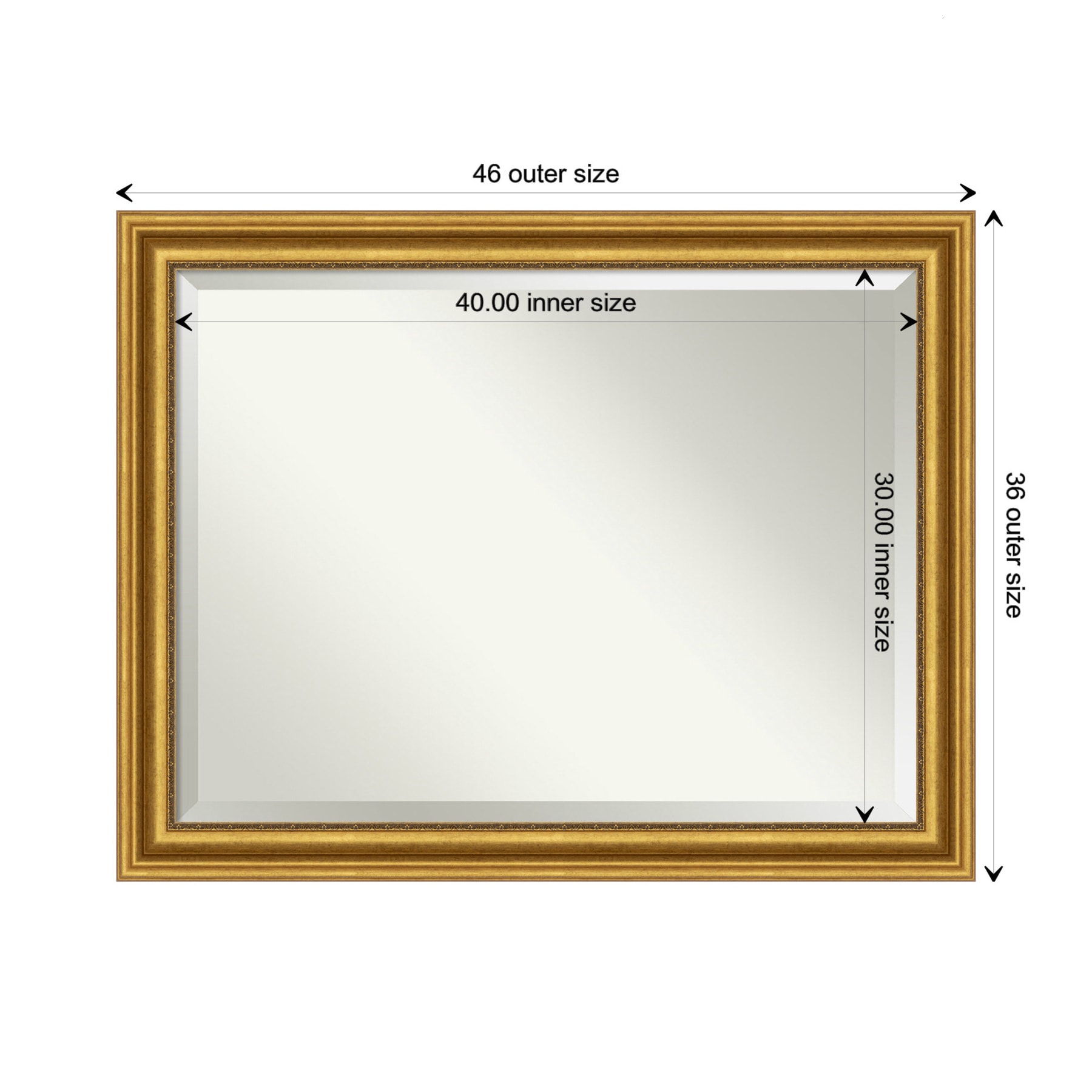 Amanti Art Parlor Frame 45.62-in x 35.62-in Bathroom Vanity Mirror ...