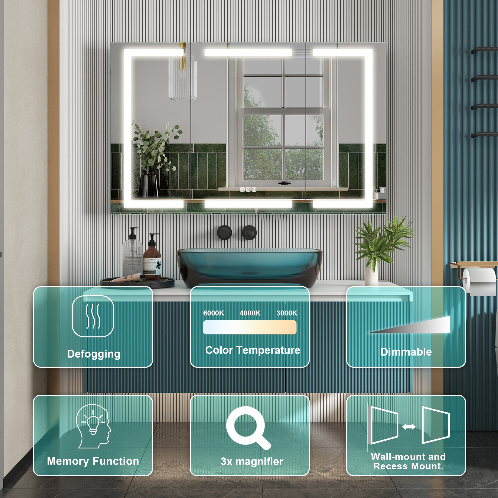 Forclover JSEX36GNL7 Bathroom-Medicine-Cabinets - View #10
