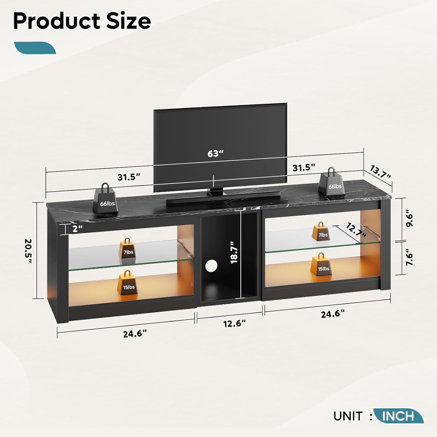 Bestier LOW-L1004160-BLKM Tv-Stands - View #6