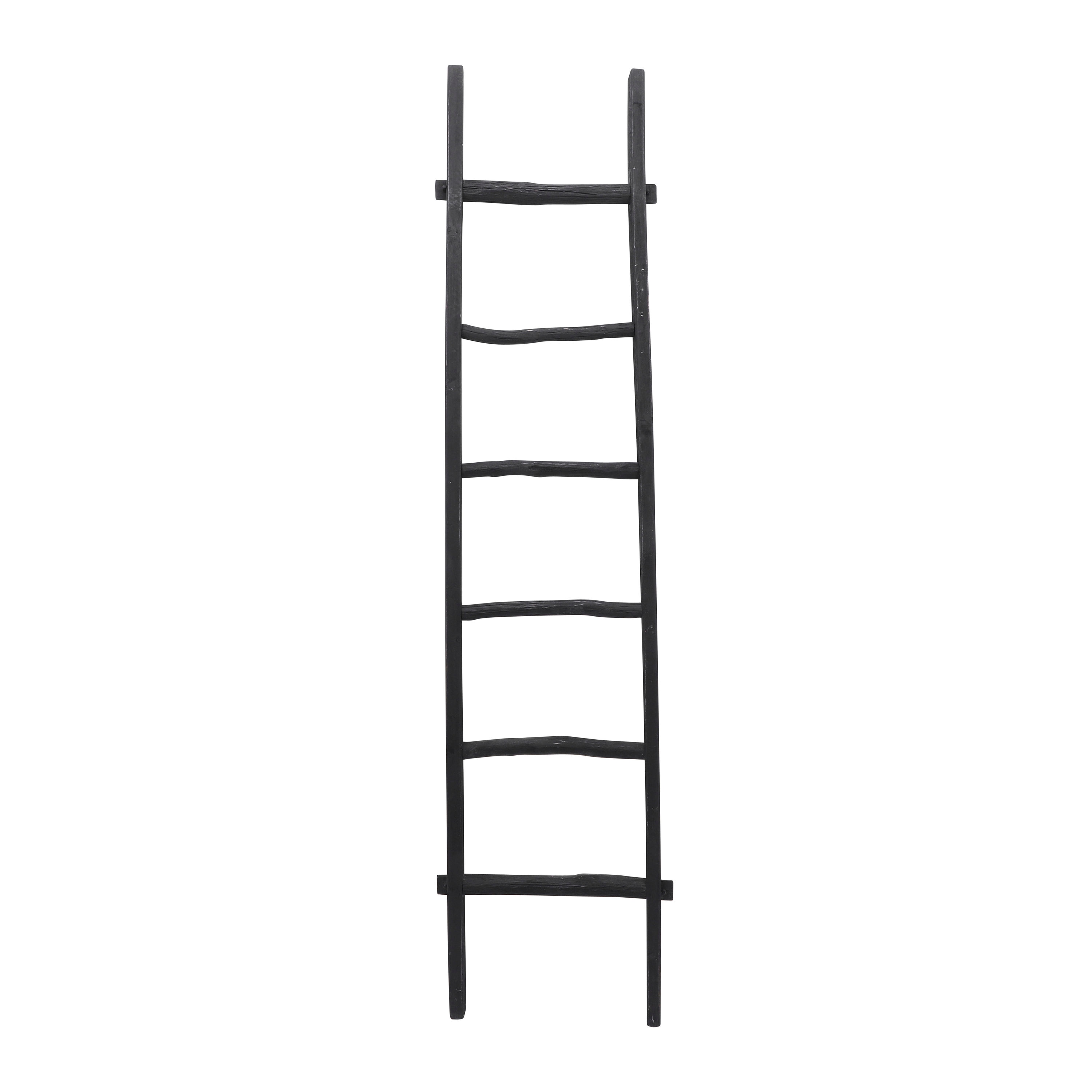 Sagebrook Home Black Fir Leaning Blanket Ladder in the Blanket