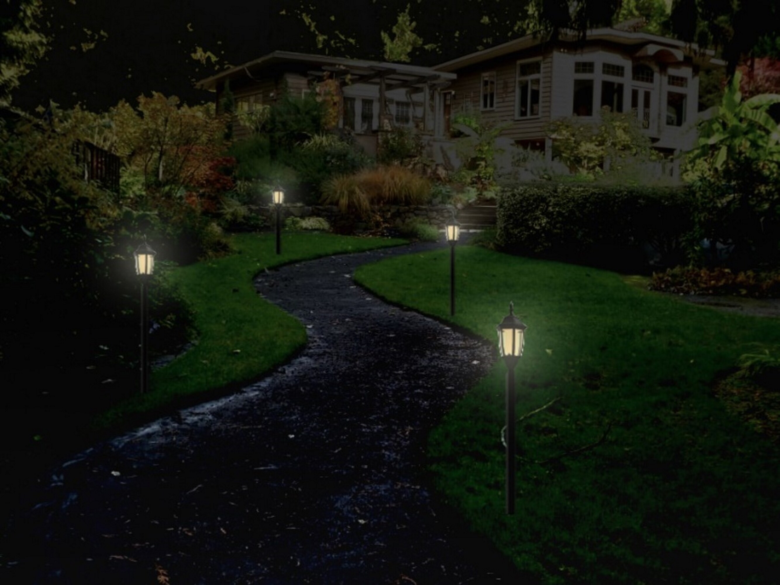 Black Solar LED Pathway Light with Amber and White Modes