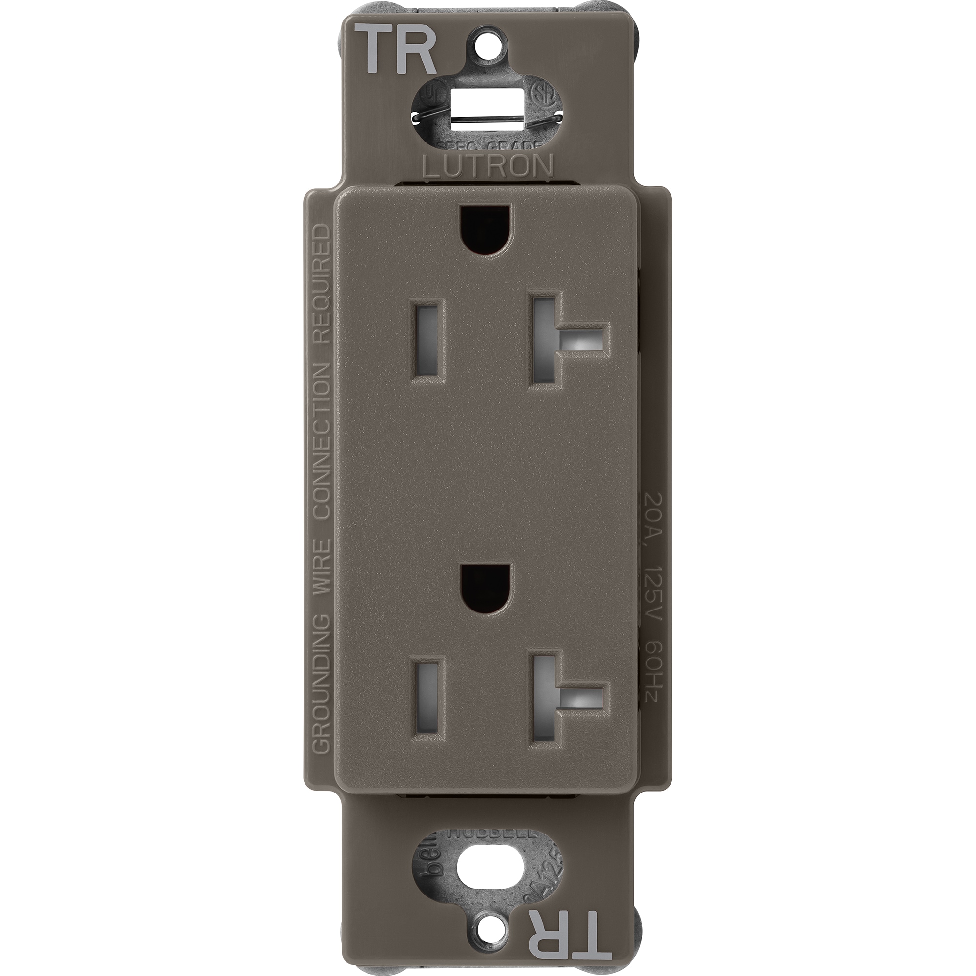 Lutron SCRS-20-TR-TF Claro 20 -Amp 125-volt Tamper Resistant Residential Duplex Outlet , Truffle