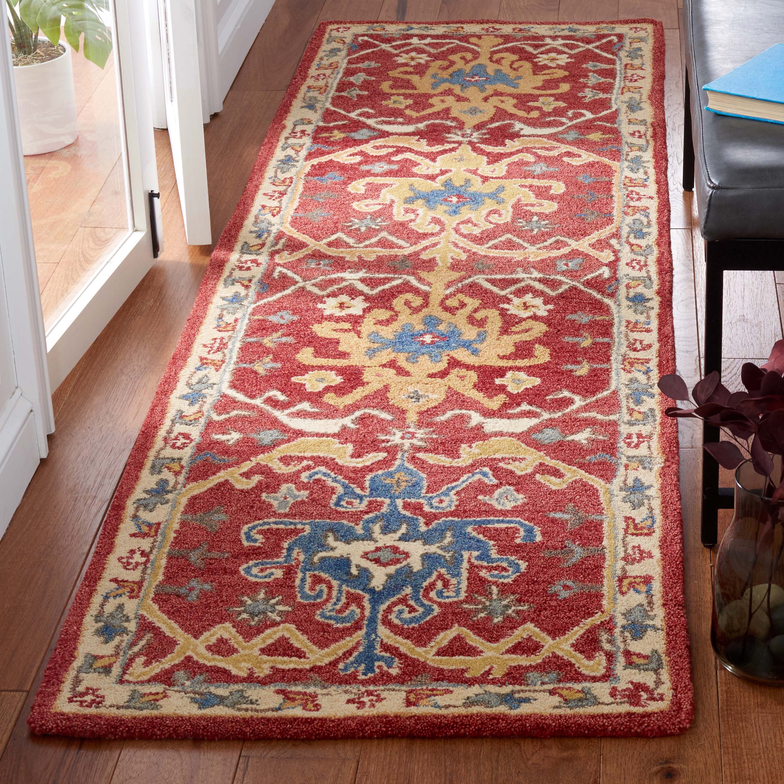  Antiquity 522 Red/Yellow Traditional 2ft-3in x 8ft Runner Rug