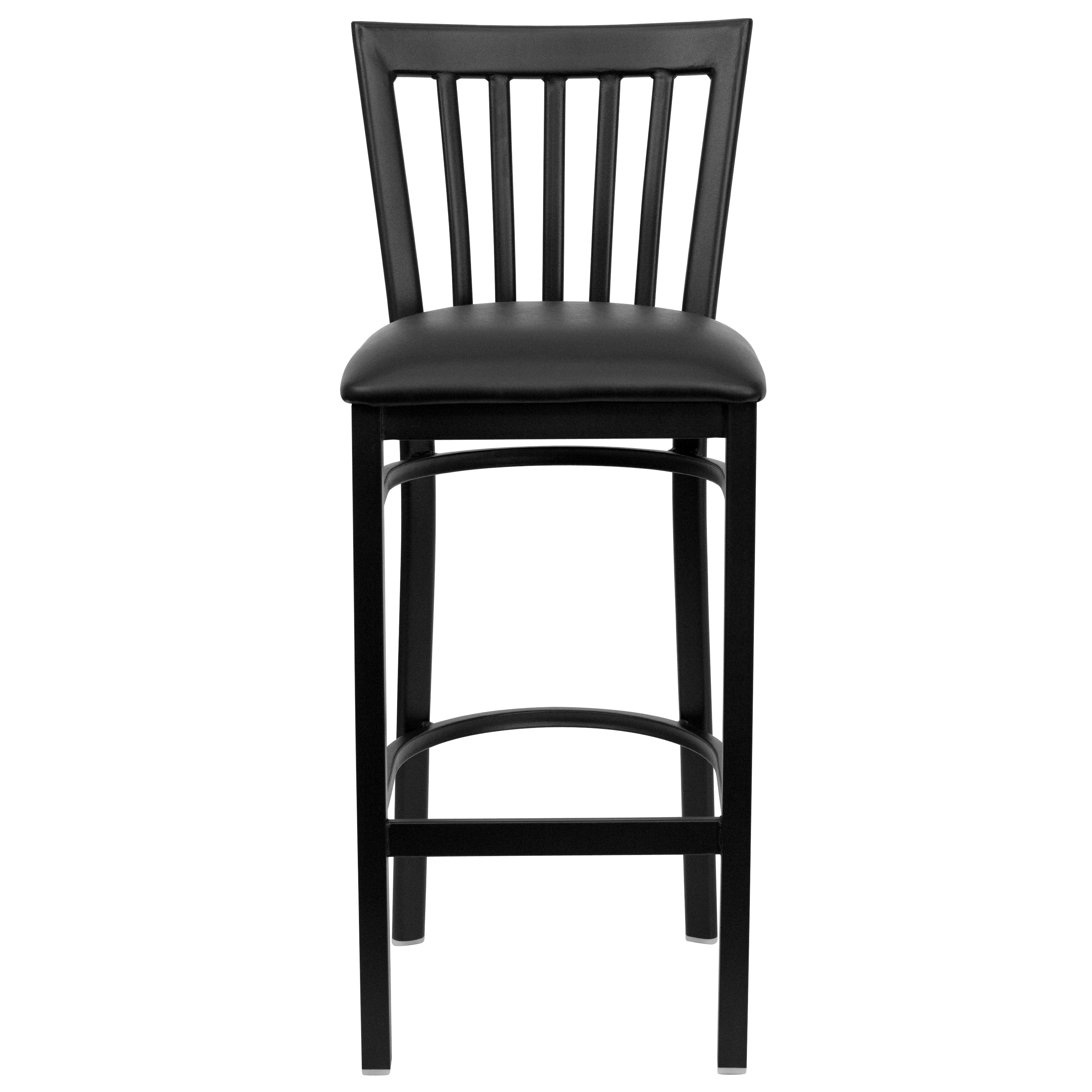 Flash Furniture Black Vinyl Seatblack Metal Frame 29 In H Bar Height Upholstered Metal Bar 