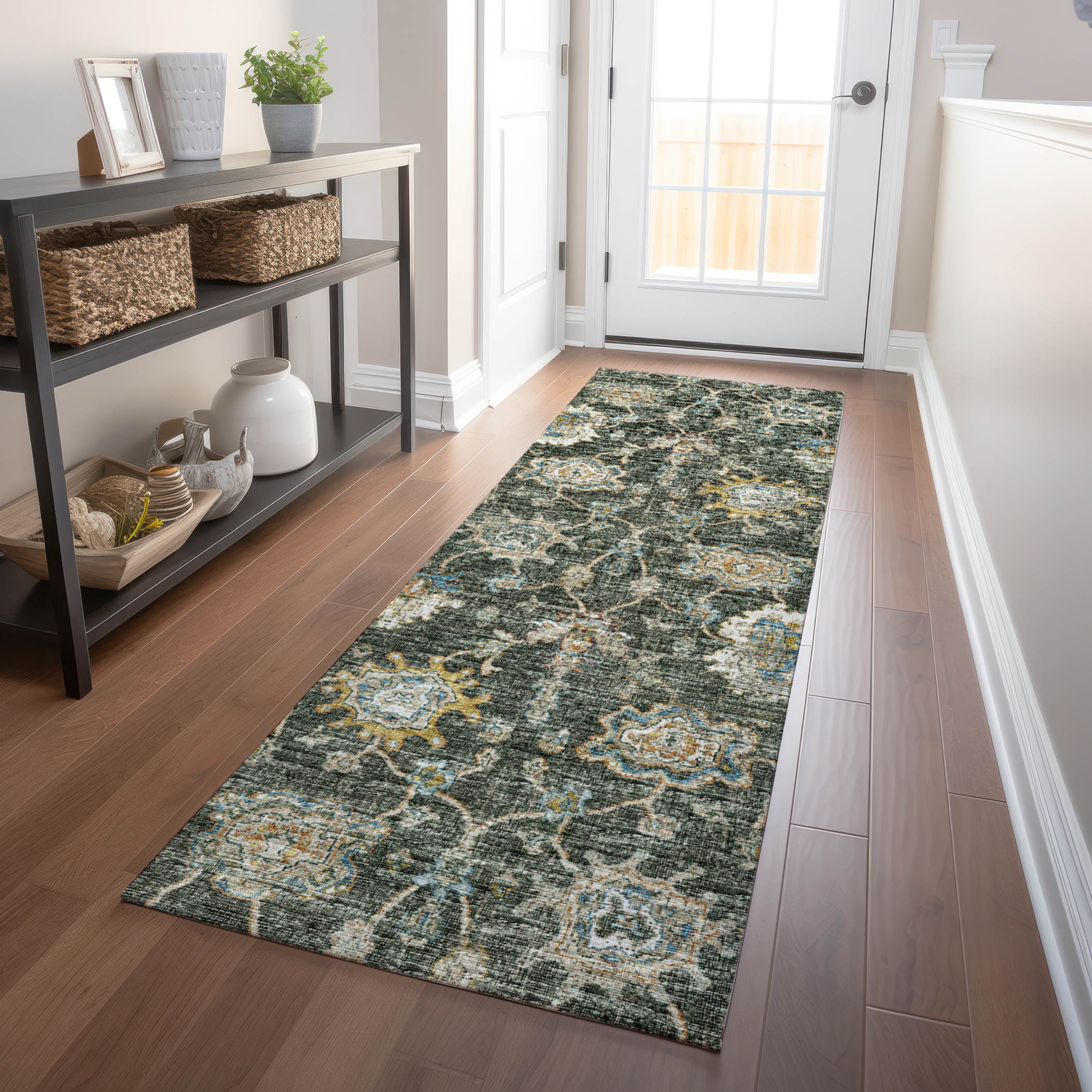 Addison Rugs AMF96FO2X8 Mayfield AMF96FO 2 x 7 (ft) Loomed Polyester Forest Rectangular Indoor Abstract Machine washable Runner rug