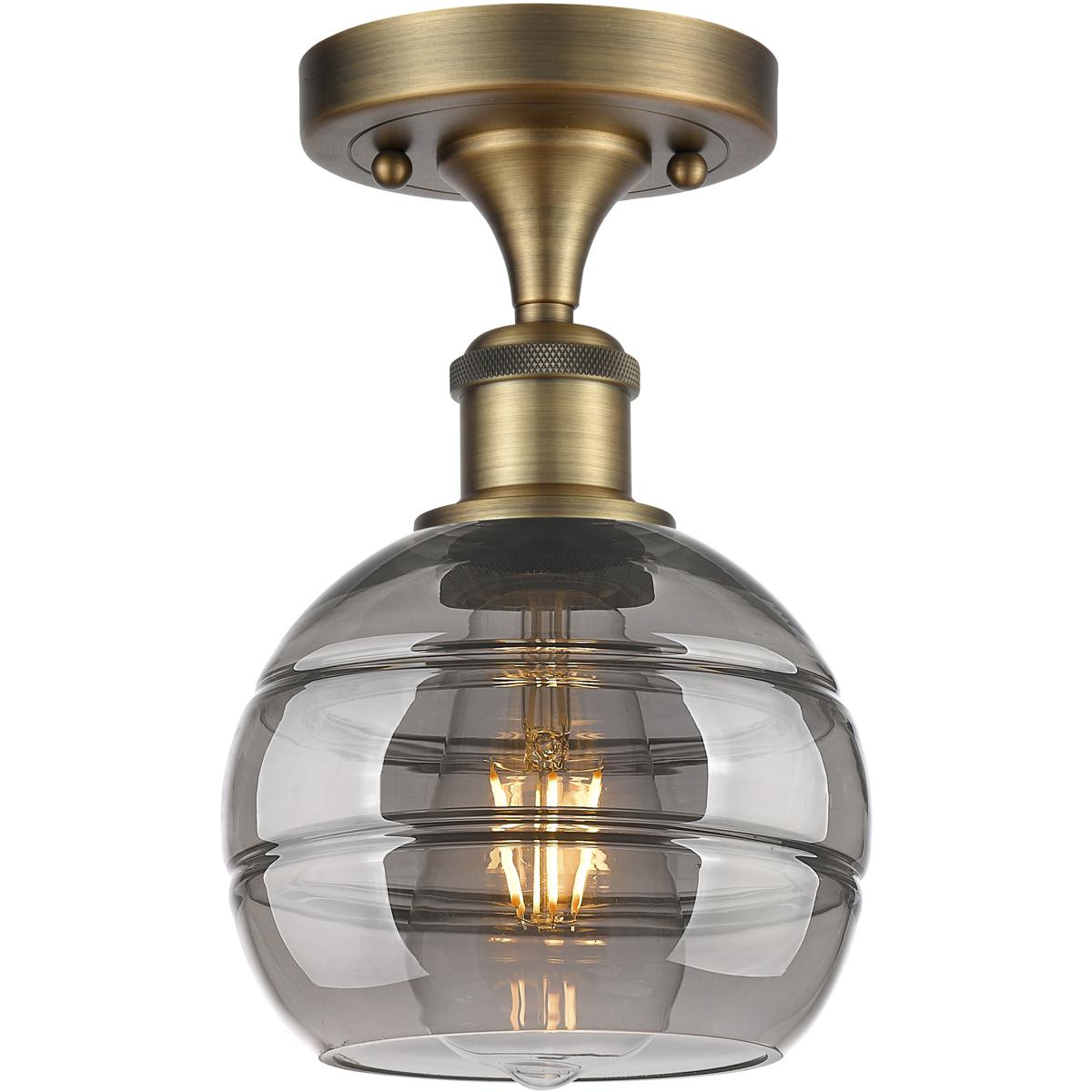 Innovations Lighting -  516-1C-BB-G556-6SM Ballston Rochester Semi-Flush Mount Brushed Brass