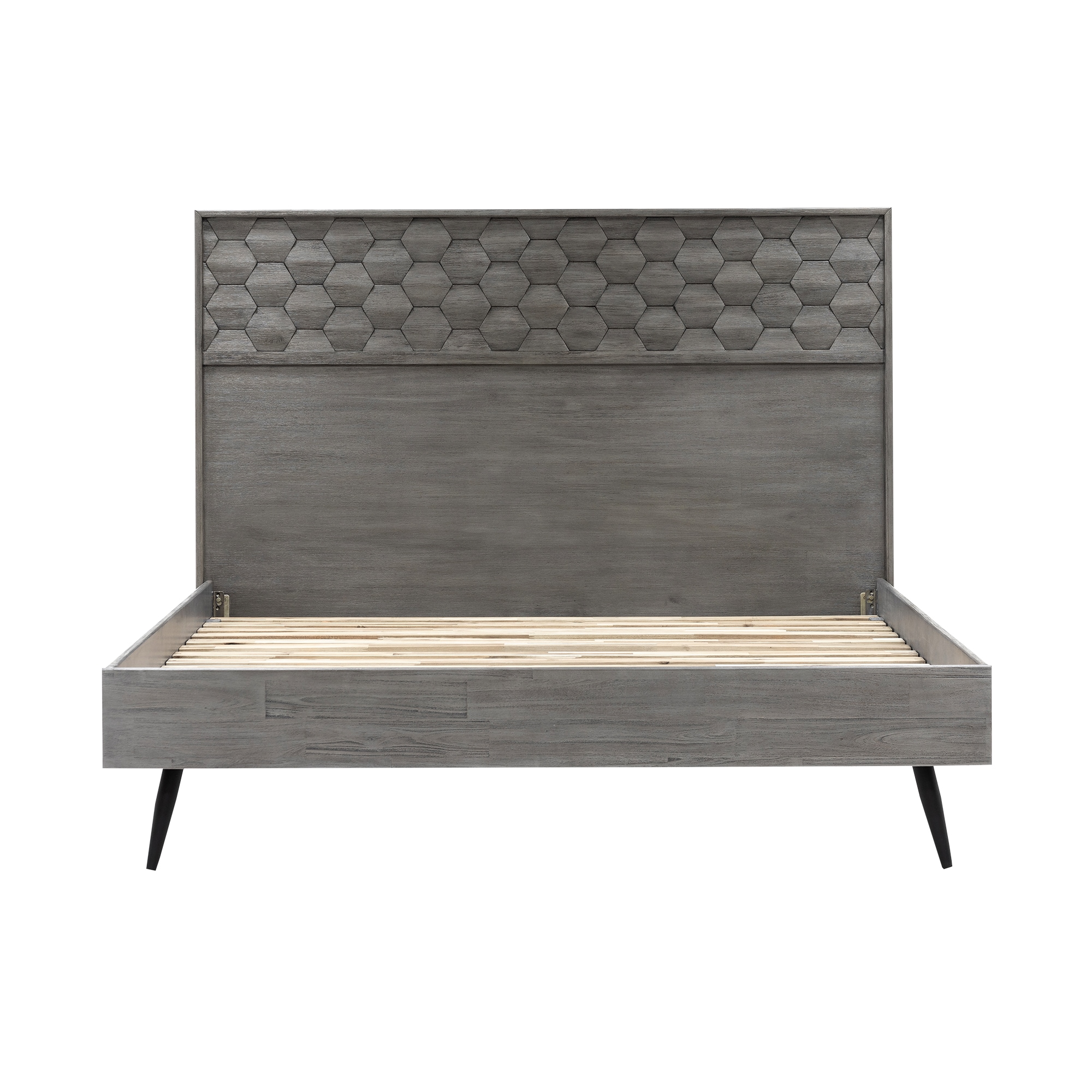 Armen Living LCMKBDTGKG Gray Queen Wood Platform Bed