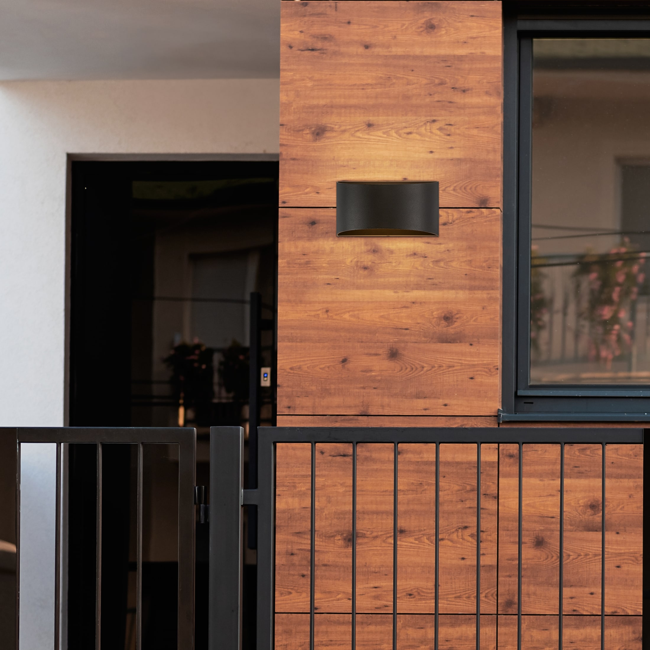 Matte Black Modern Dimmable LED Up/Down Outdoor Wall Sconce