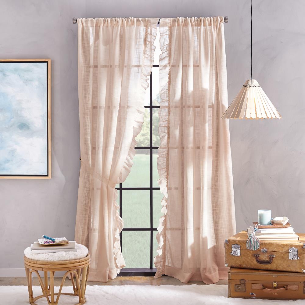 CHF 1D83060ABH 95-in BLUSH Sheer Rod pocket Single curtain panel