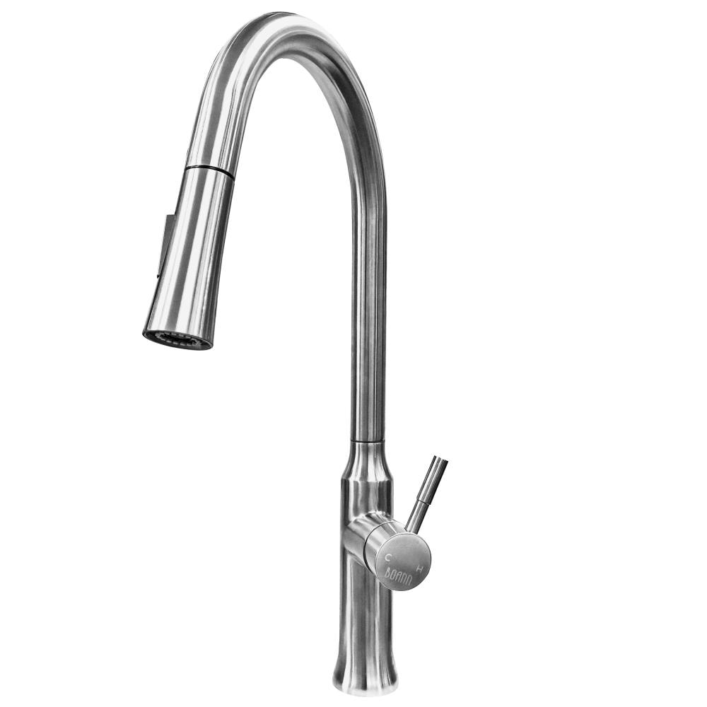 Brushed Nickel Single Handle Pull-down Kitchen Faucet Stainless Steel | - BOANN BNYKF-C34S