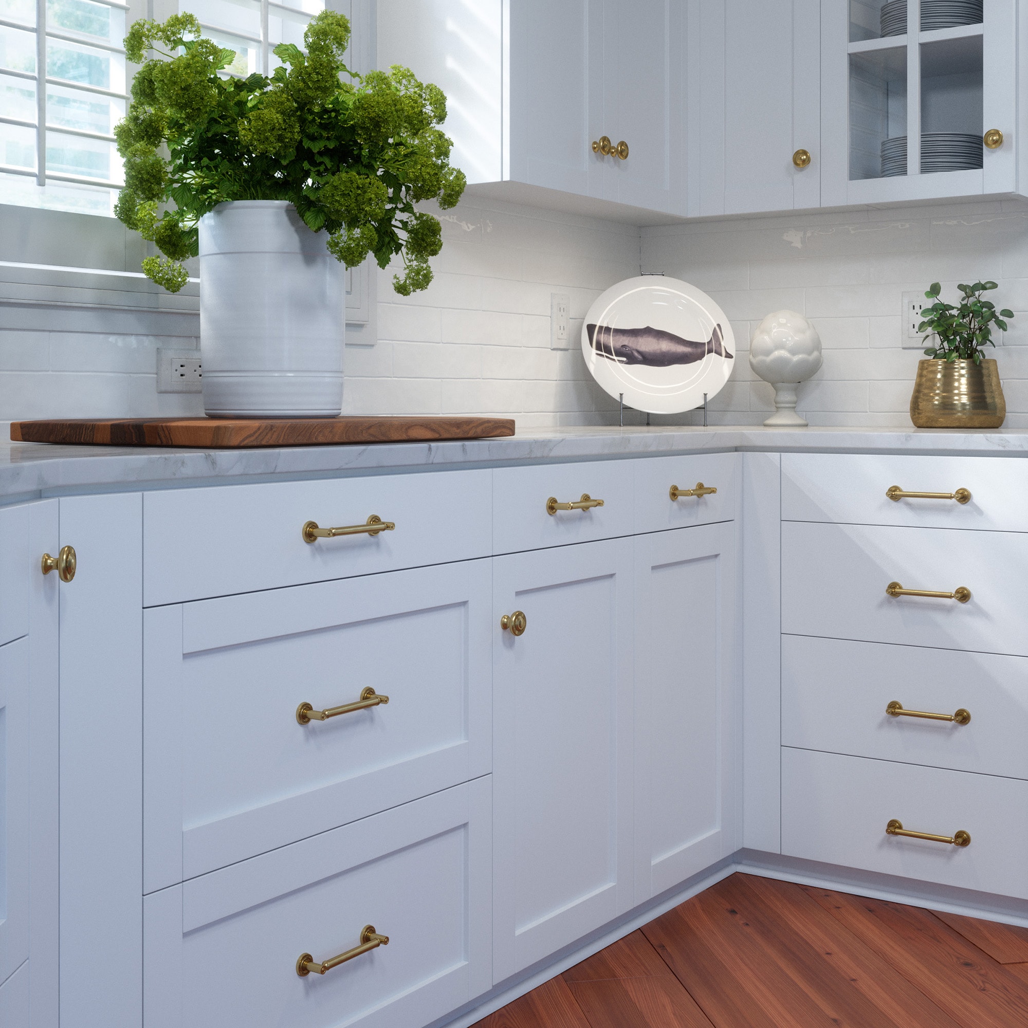 Gold 5In Antique Brass Kitchen Cabinet Pulls, Luxury Bathroom