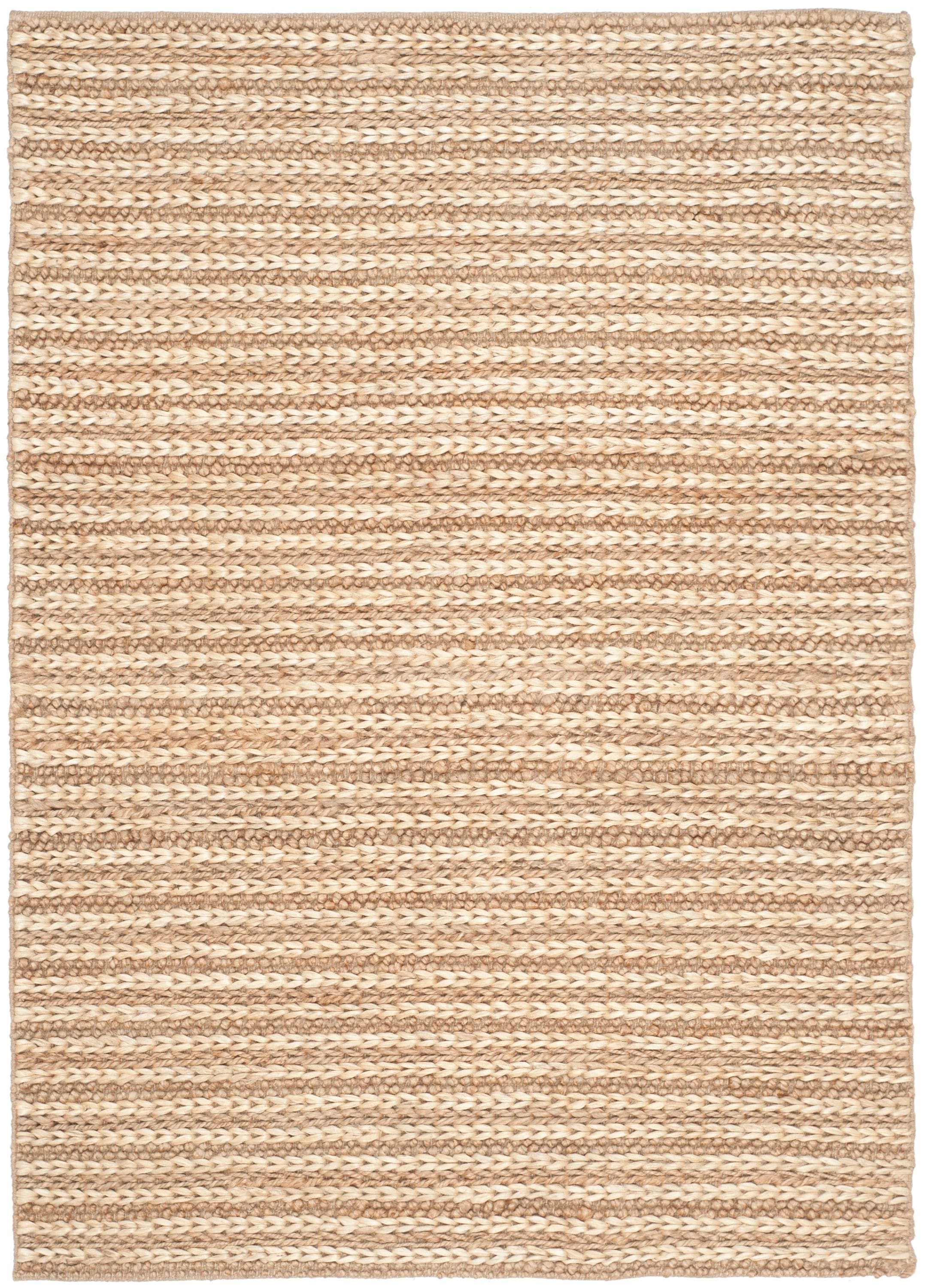 Handmade Natural Fiber Red Stripe Non-slip Area Rug 5' x 8'
