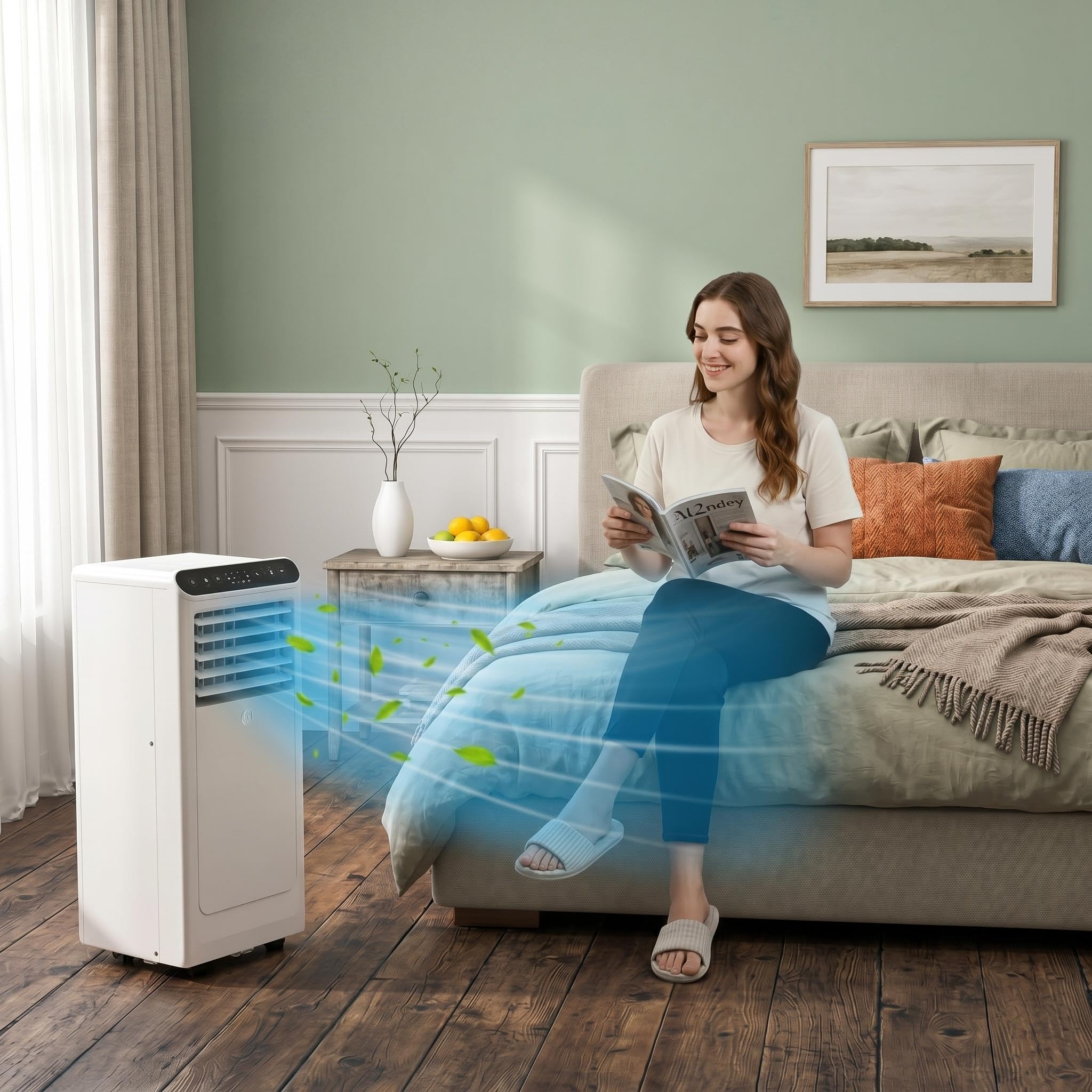 DEXSO 8000 BTU 3-in-1 Portable AC Cooling Dehumidifier Fan