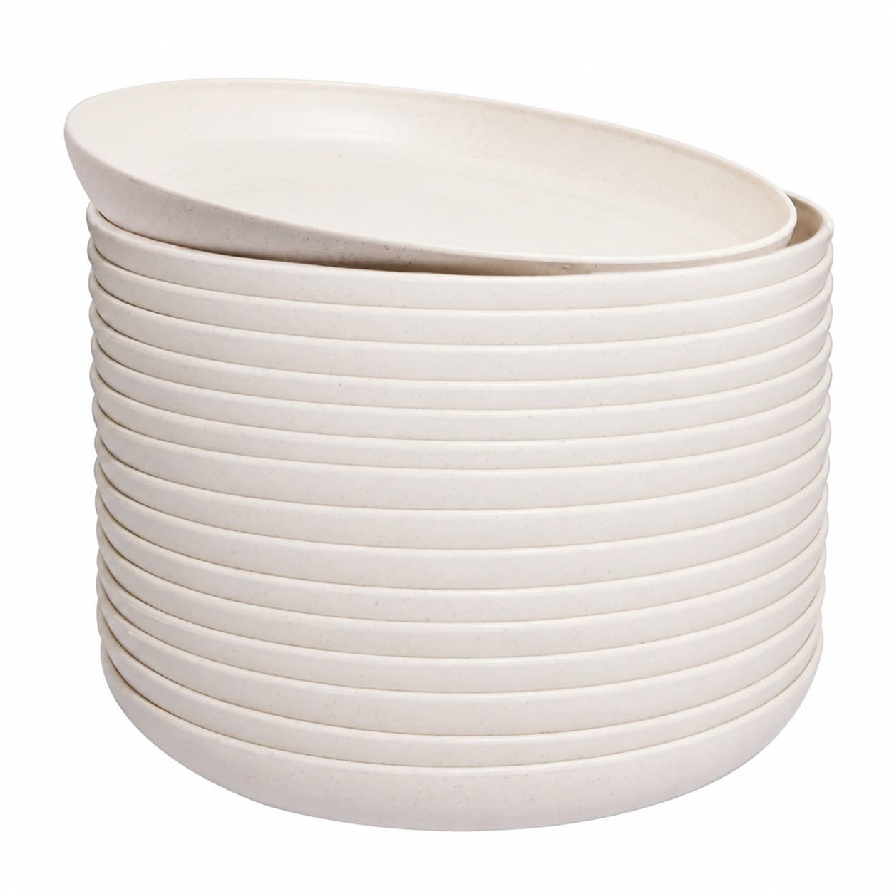 Aoibox  Beige Wheat Straw Unbreakable Lightweight Reusable Dinner Plates Set of 16 Annual 9 96 x 8 34 x 9 96 in