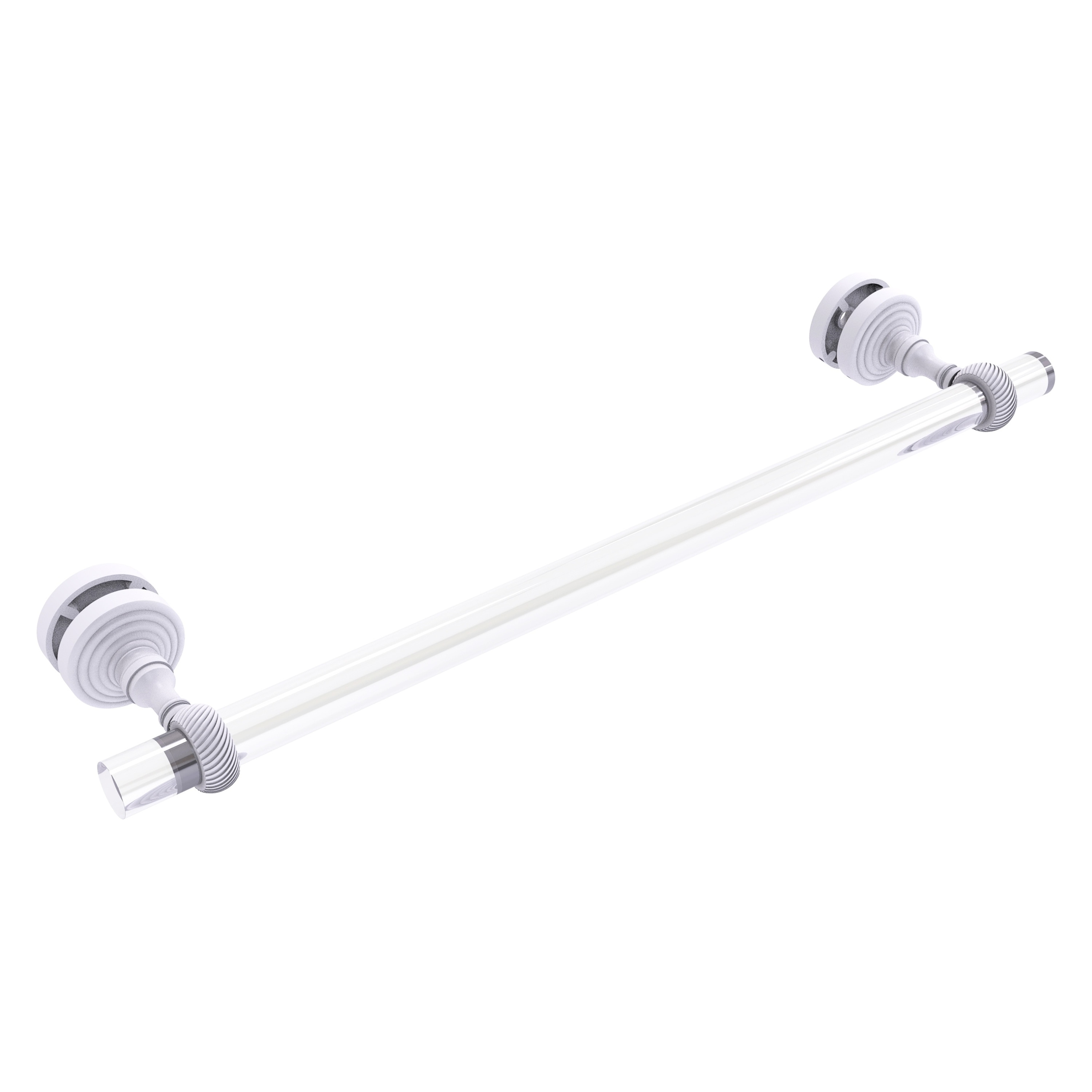 Allied Brass PG-41T-SM-18-WHM Pacific Grove 18-in Matte White Wall mount Single Towel Bar