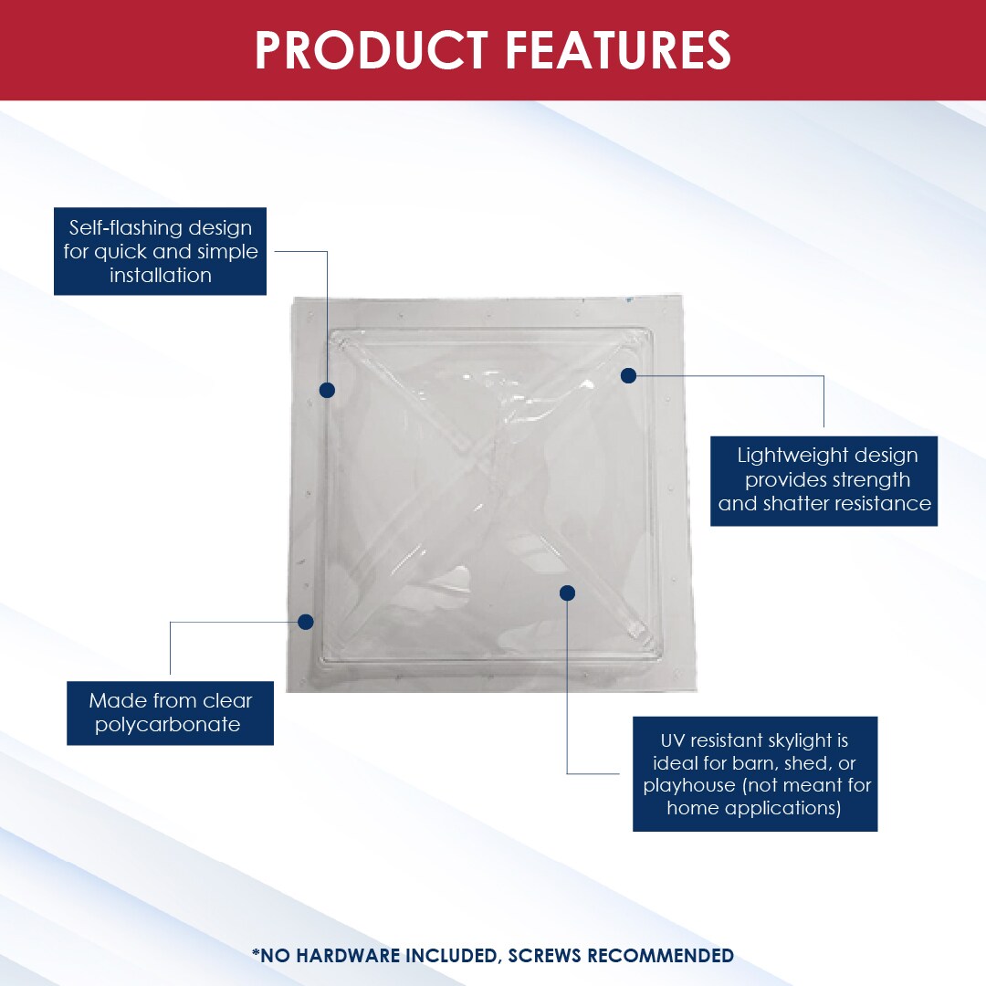 SHAPE PRODUCTS 22-1/2-in x 22-1/2-in Fixed Self-flashing Polycarbonate Skylight