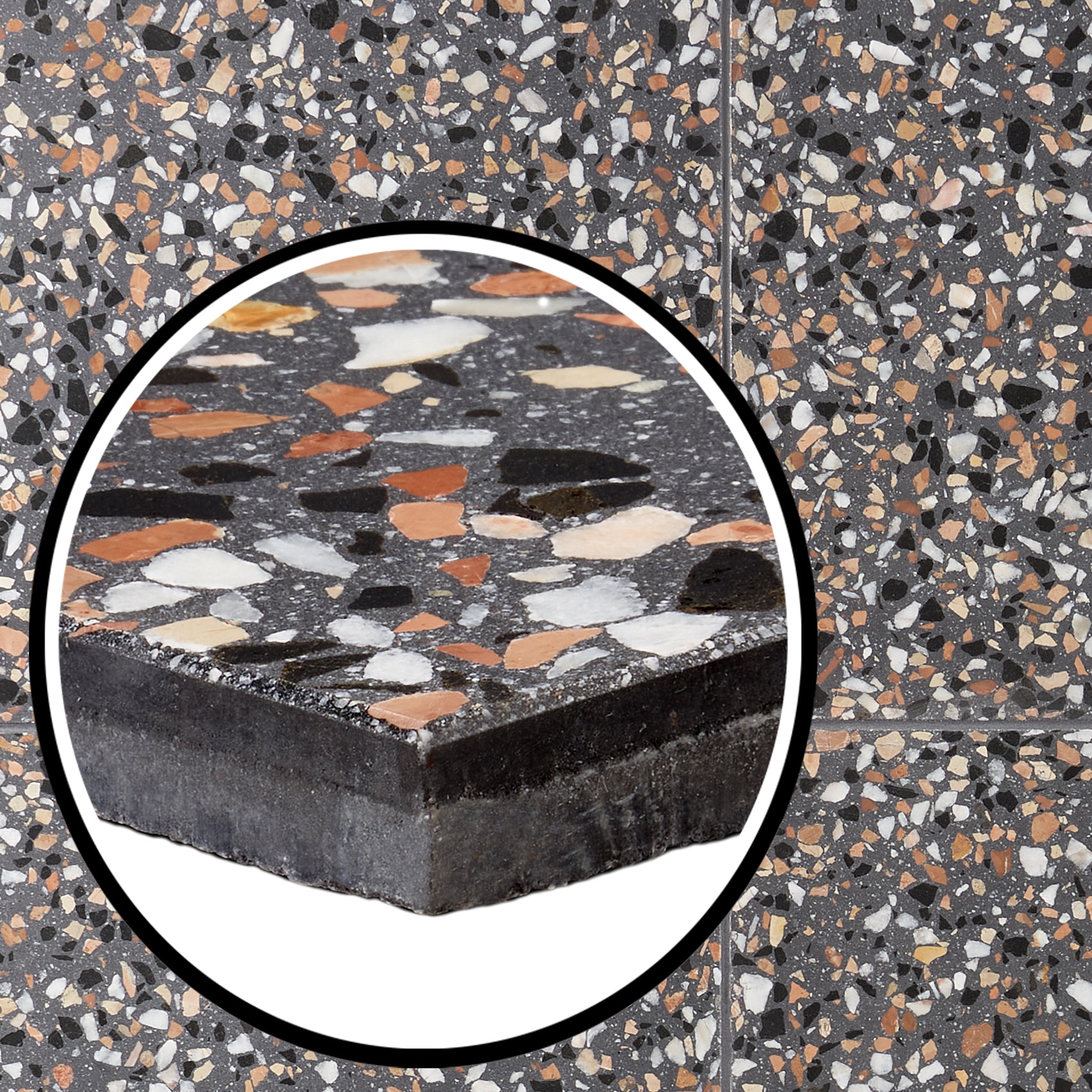 Artmore Tile EXT3RD108031 Tarboro Terrazzo Paradiso 16-in x 16-in Polished Cement Cement look Standard Floor and Wall Tile ( 3.61-sq ft Carton )