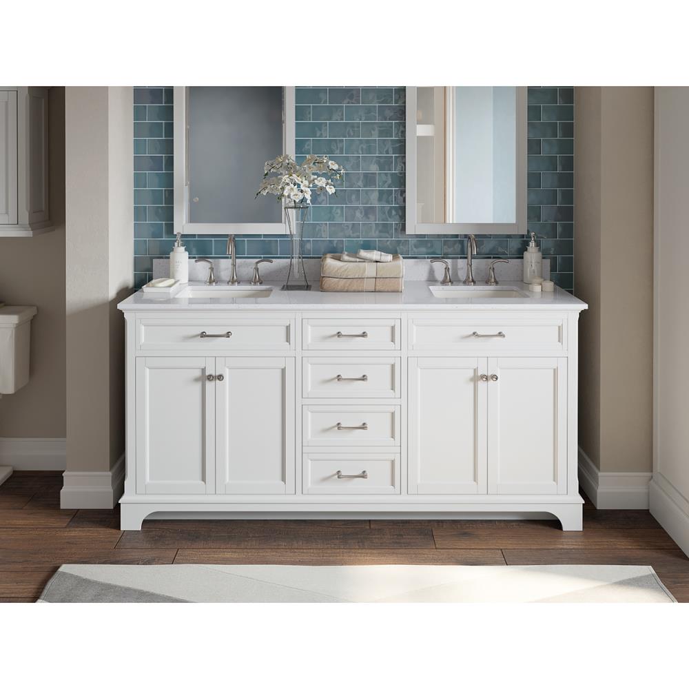 Scott Living Roveland 72-in White Undermount Double Sink Bathroom ...